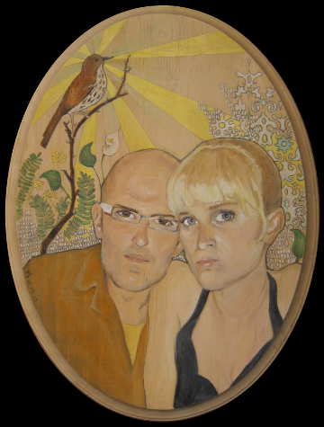 101010, for Will and Frances. oil on wood, 9in X 12in, 2010