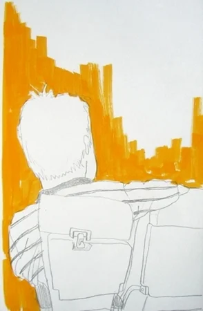   Orange Stripe. pencil on paper, 5 X 8 in, 2003  