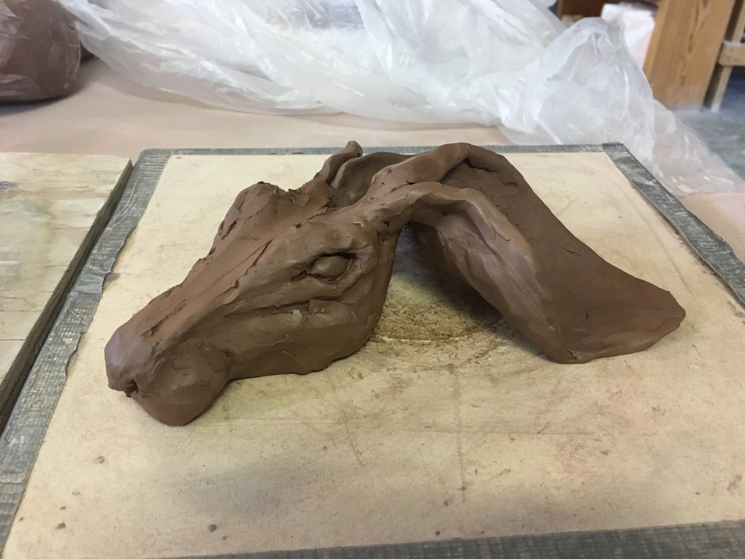 Jackrabbit, clay, 2017