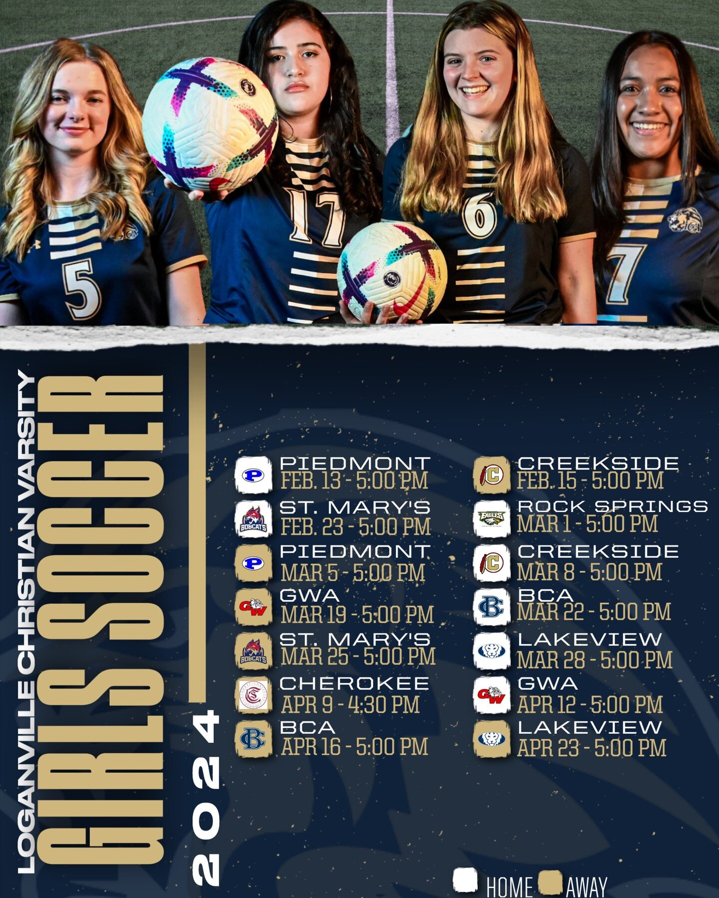 Varsity Girls Soccer starts next week against Piedmont at home! Check out the full season above to cheer on the Lady Lions. ⚽️