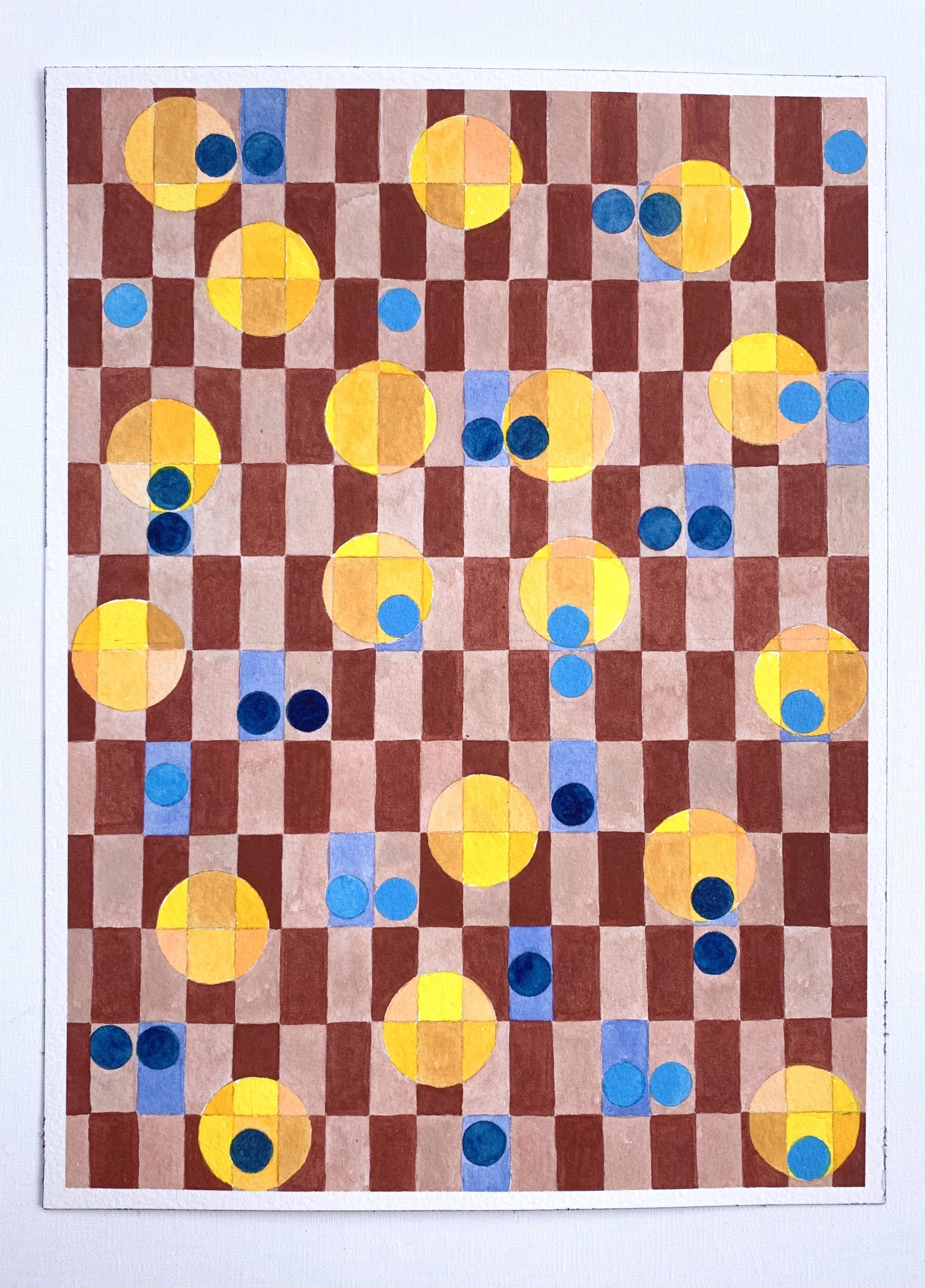 2021, Punchcard study, 9" x 12"