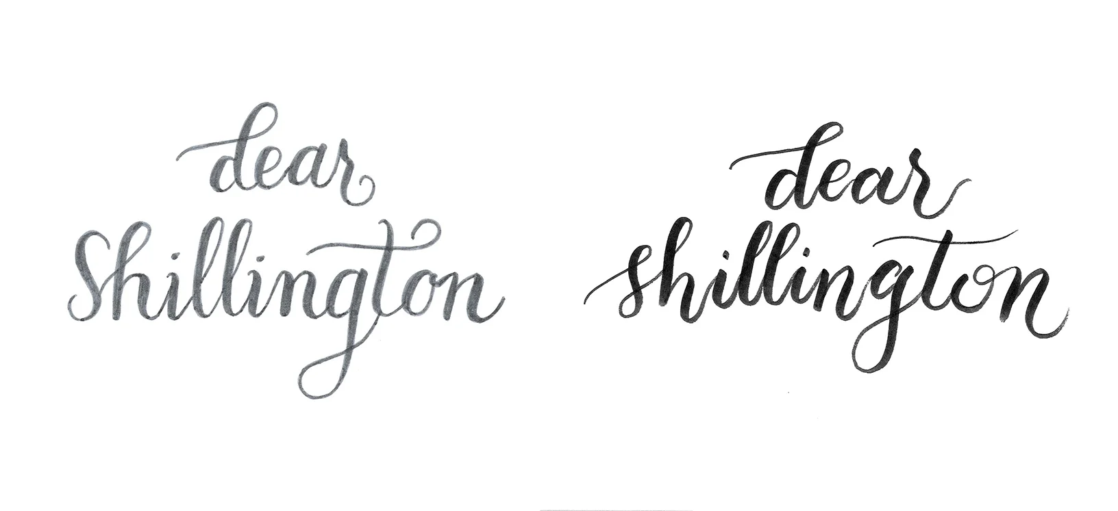 It really is all about practice. On the left was one of the first times I tried Crayligraphy, one month into my calligraphy journey. On the right, was after just three months practice.