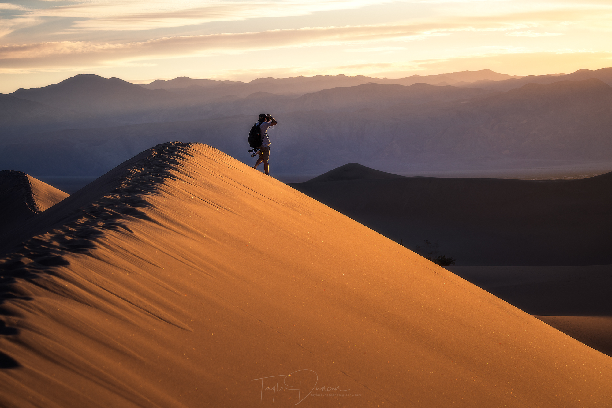 @cameronrosin getting the sunset shot in the Mesquite Flat Dunes