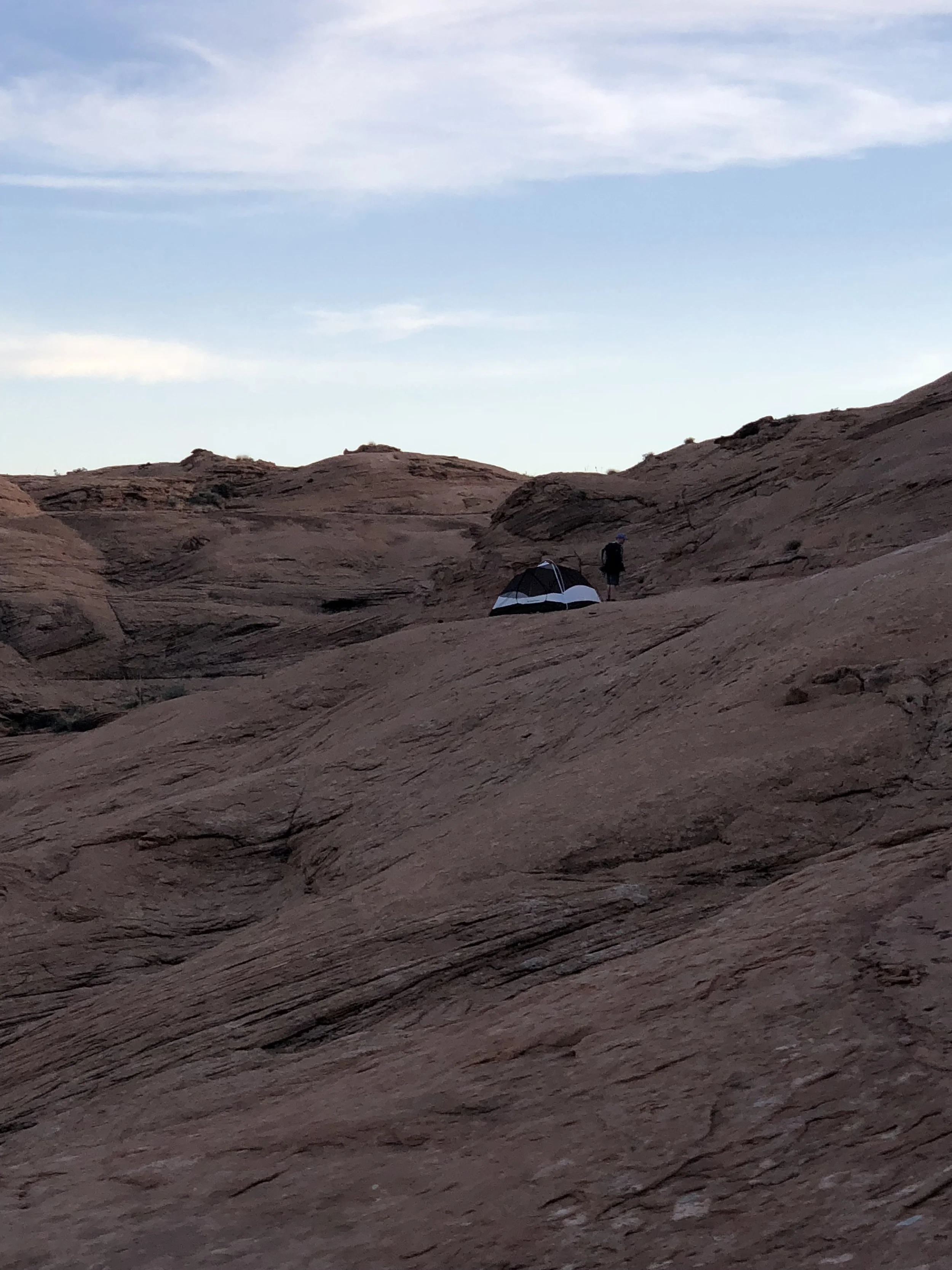 Here is a visual of our campsite on a flat portion of the rock face!