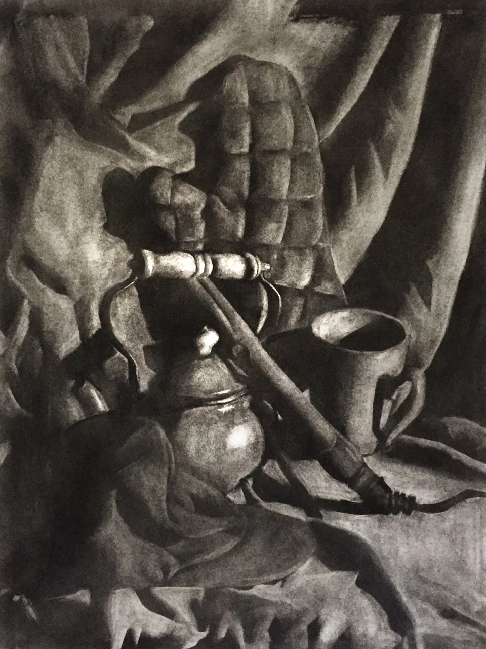  Miscellaneous Items Still Life [Charcoal] 