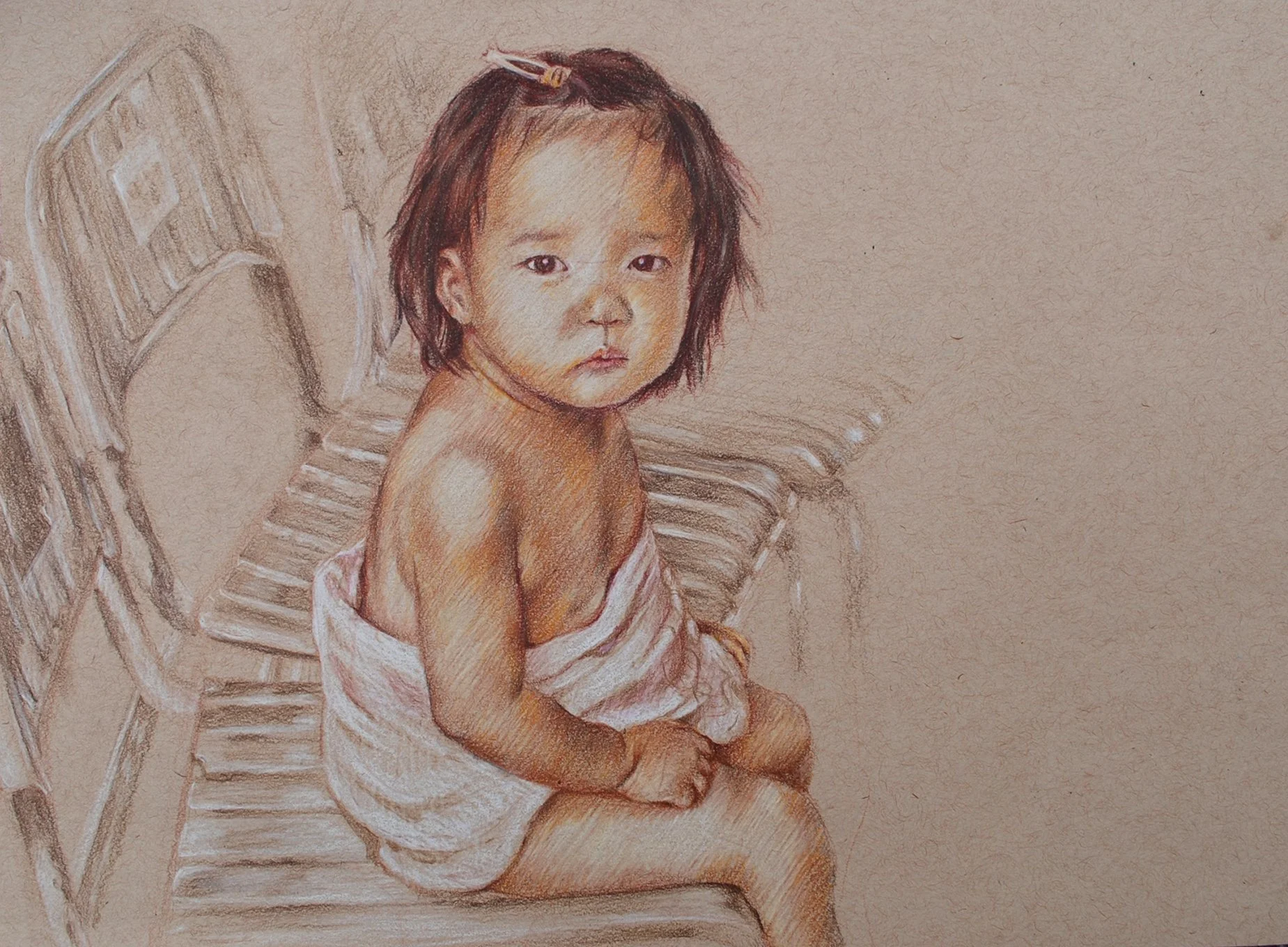  First Day of Swimming [Colored Pencil] 