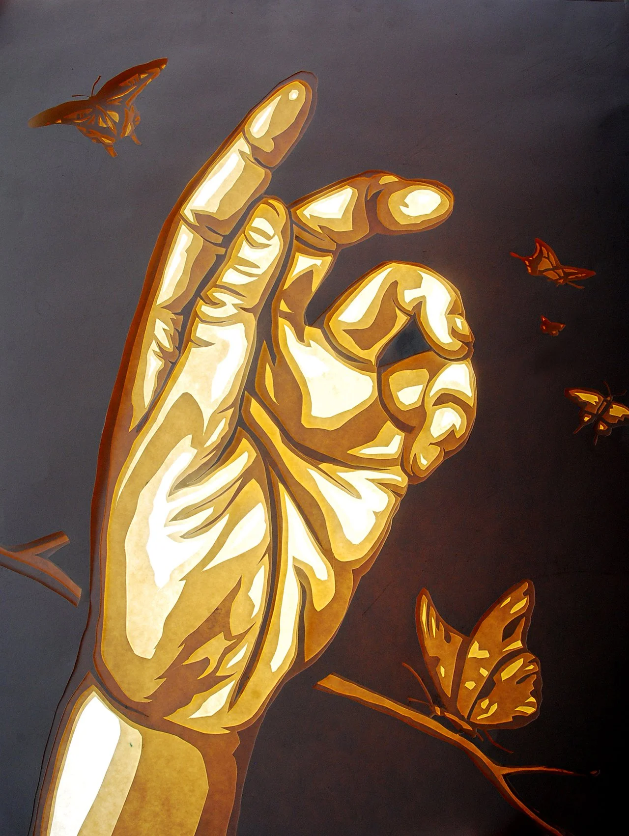  Slow Hand [Layered Paper &amp; Light Source] 