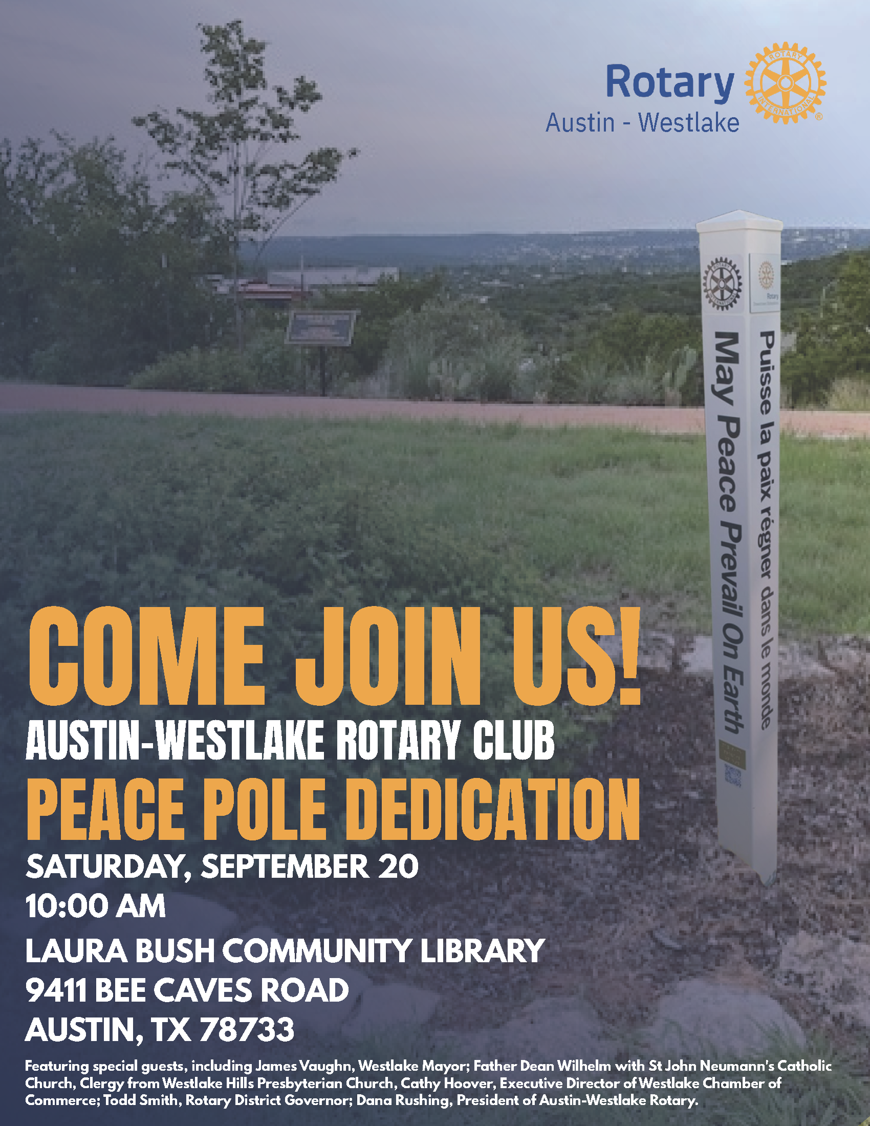Peace Pole Dedication — Rotary Club of Austin Westlake