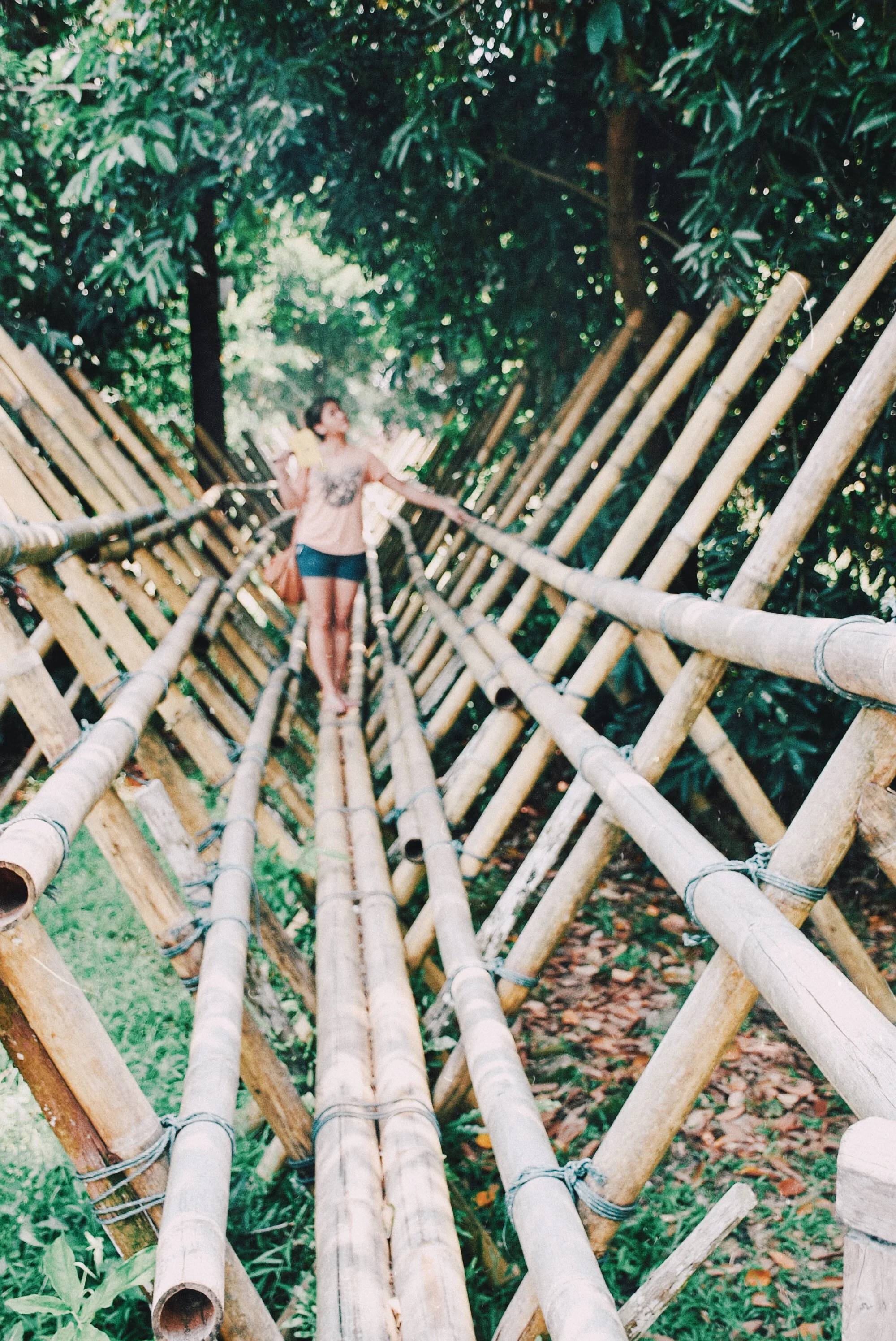 sarawak cultural village, 2015 bamboo bridge.