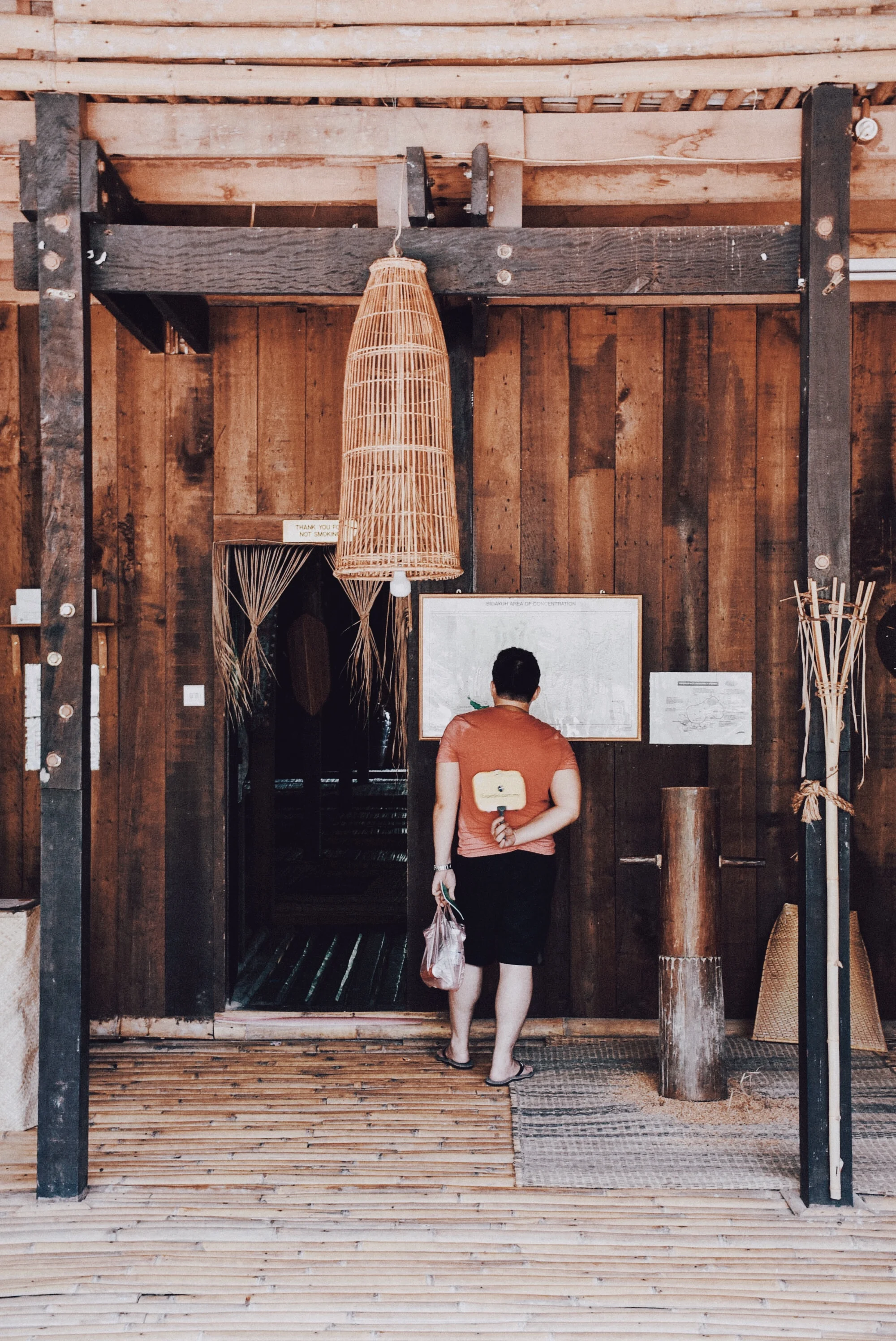 how hot can it get in Kuching? REALLY, REALLY hot. Bidayuh house exhibit @ Sarawak Cultural VIllage, Kuching.