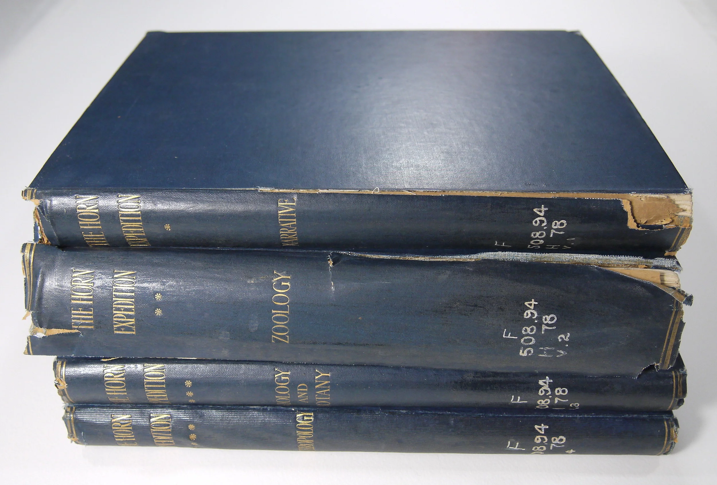 19th century cloth-bound 4 volume set - Before Treatment