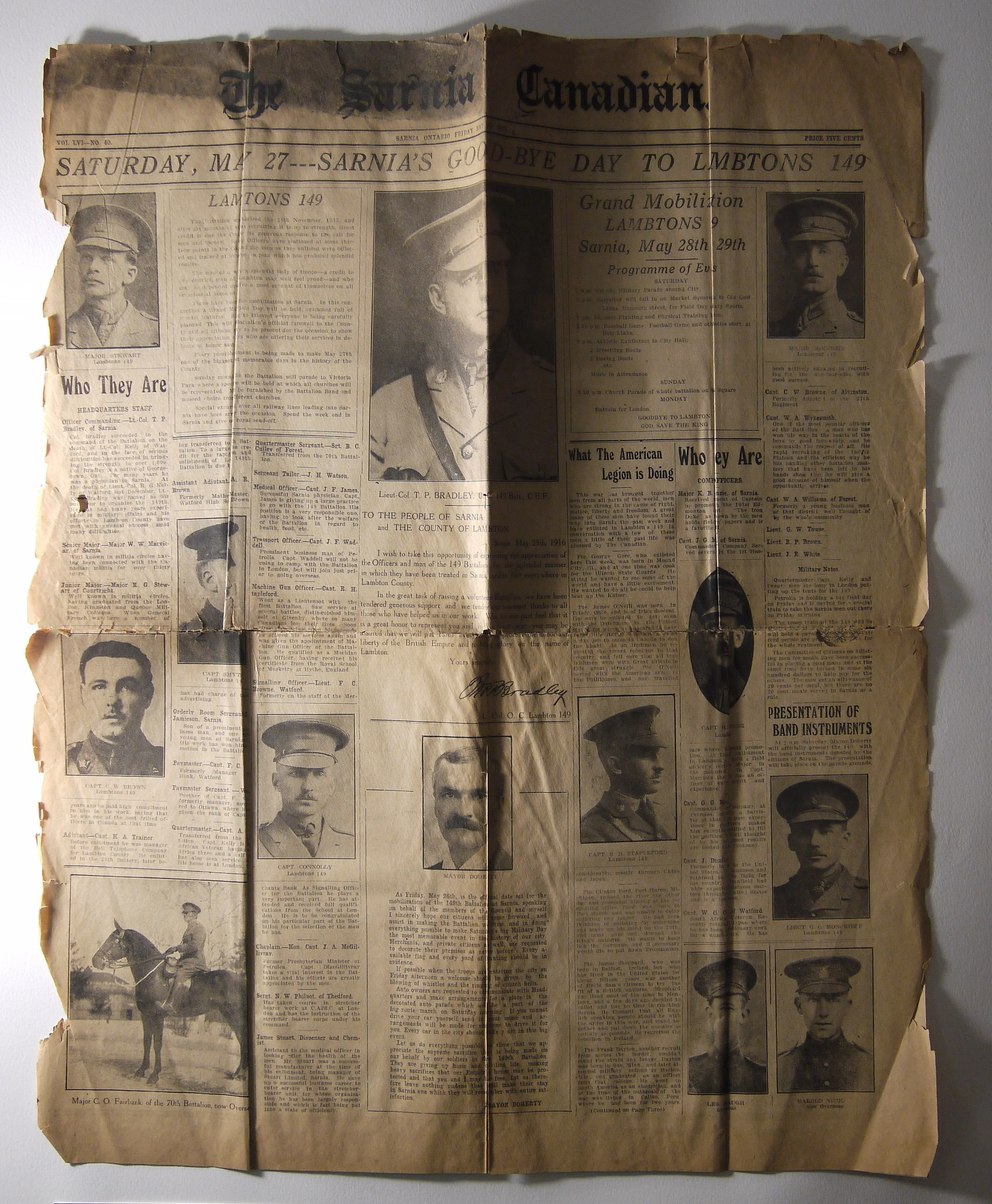 WWI Newspaper - Before Treatment