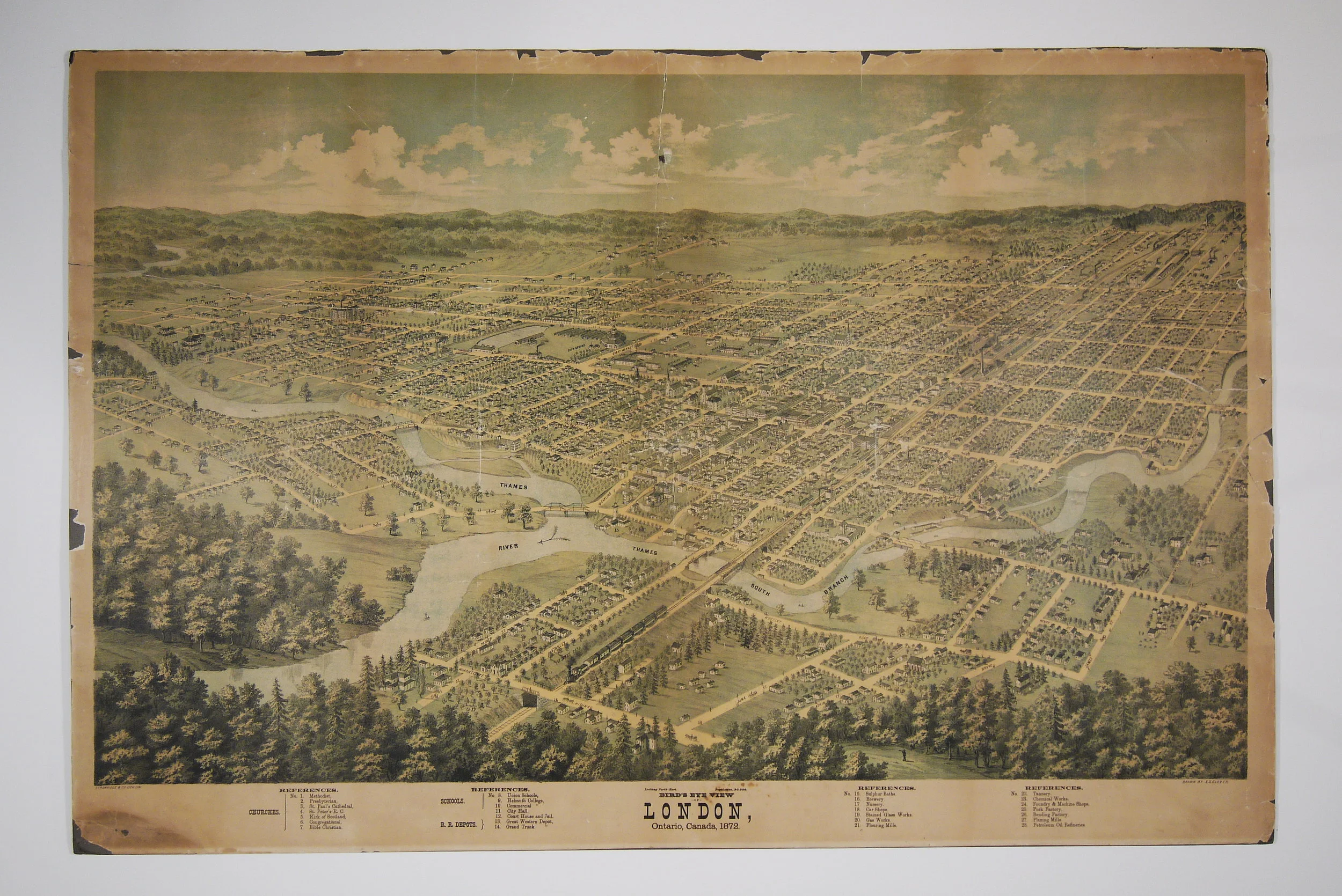 Lithograph Map - Before Conservation