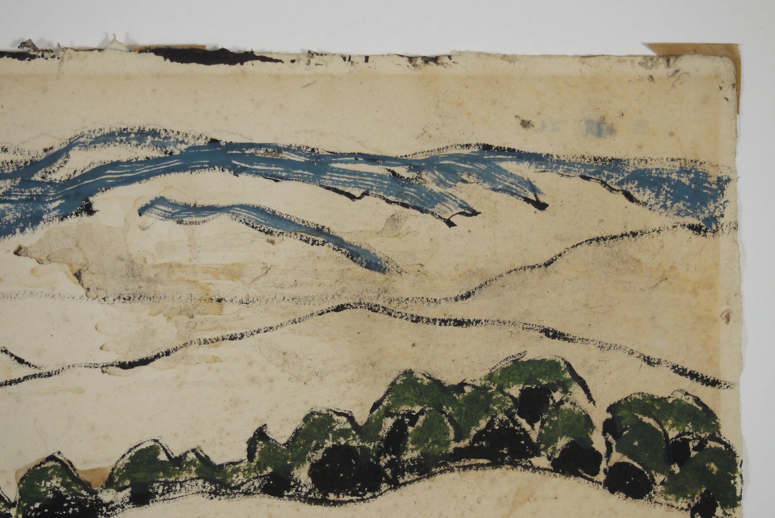 David Milne - Watercolour - Detail of Staining
