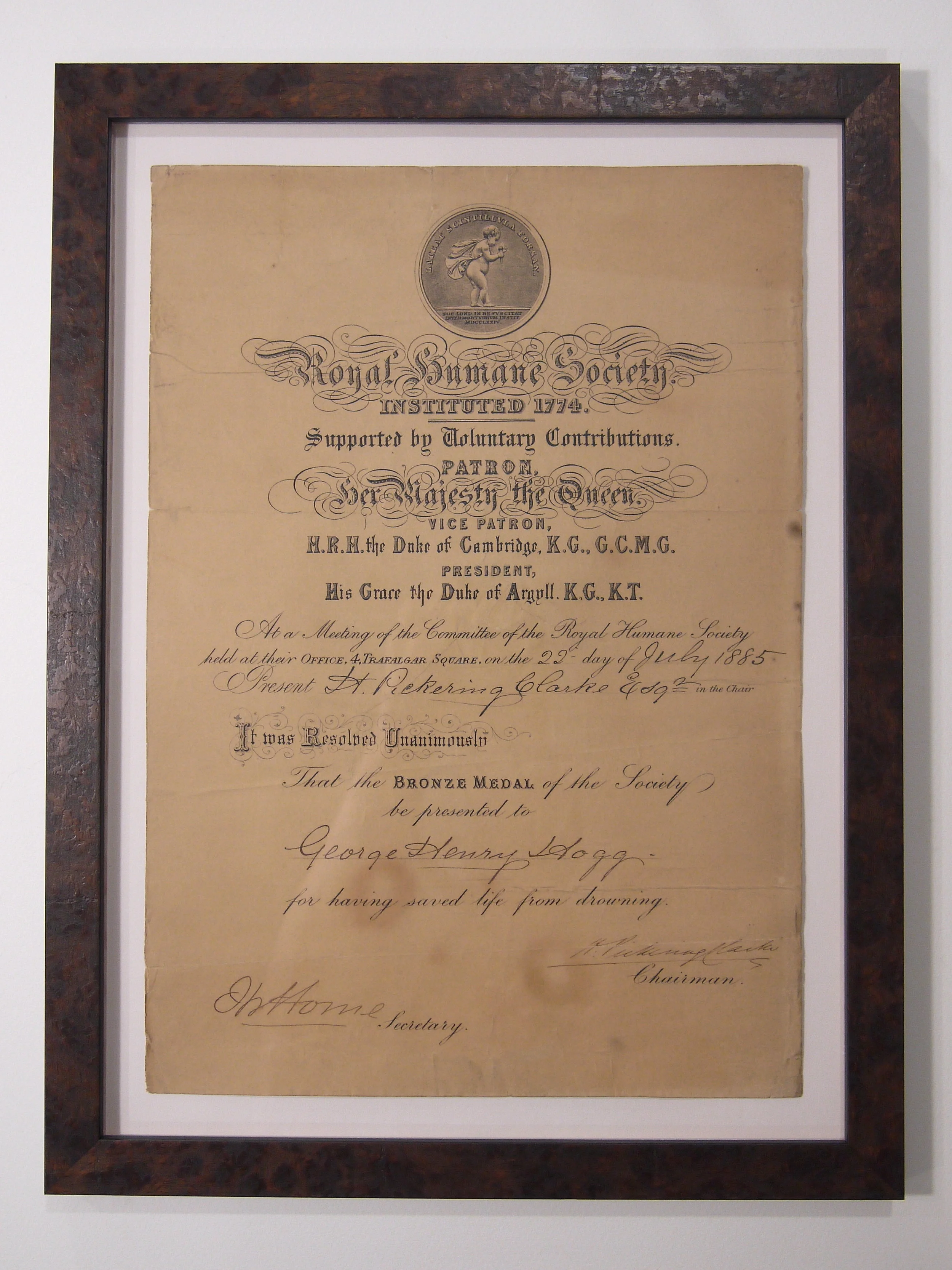 RHS Certificate - After Conservation 