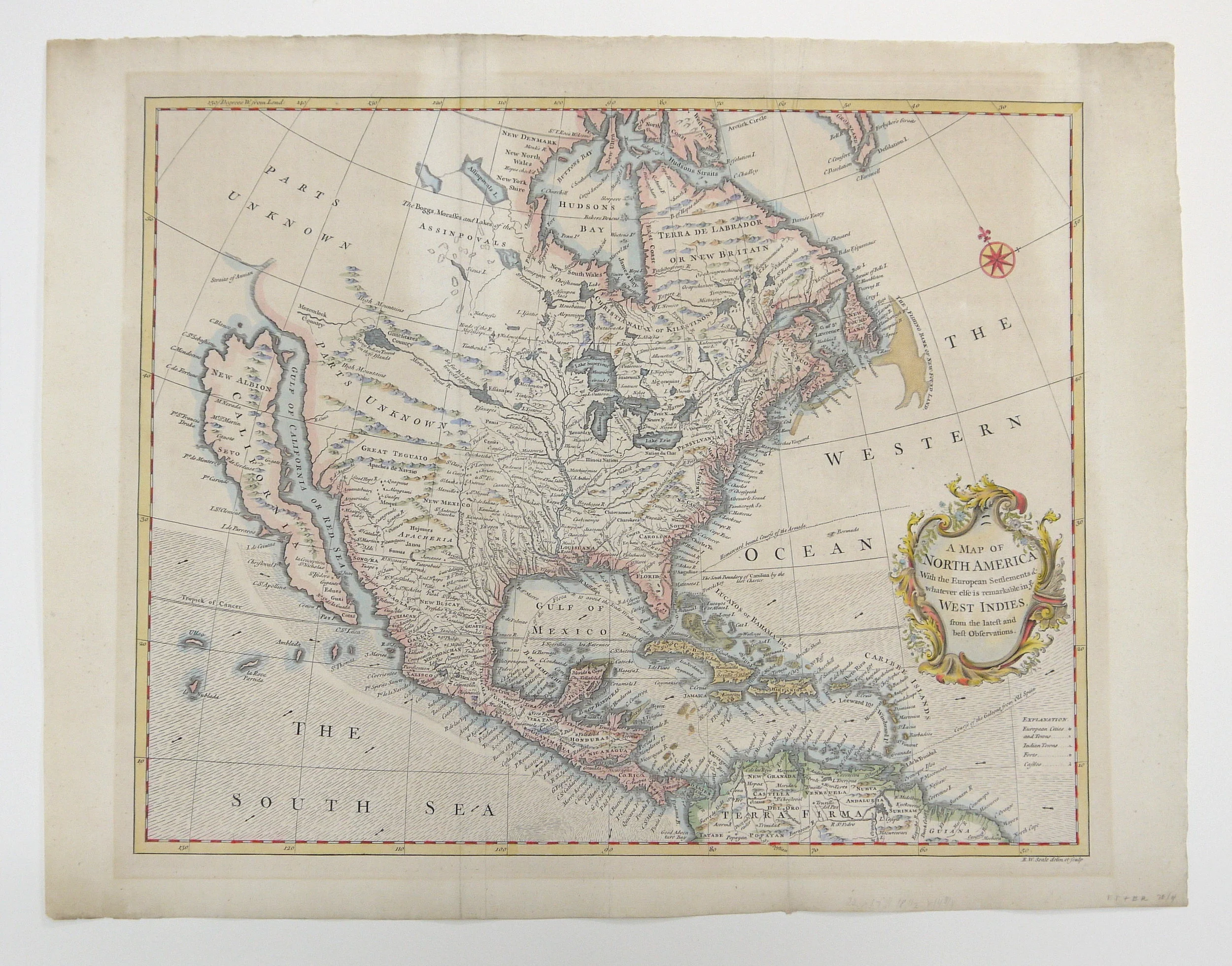 Map of North America, 1745 - After Conservation Treatment