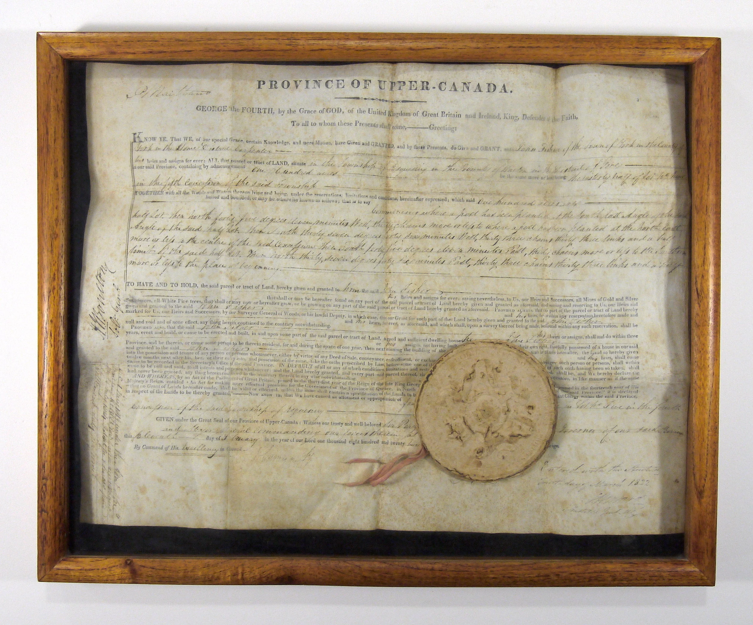 Land Deed, Parchment Document with wax seal - Before Conservation