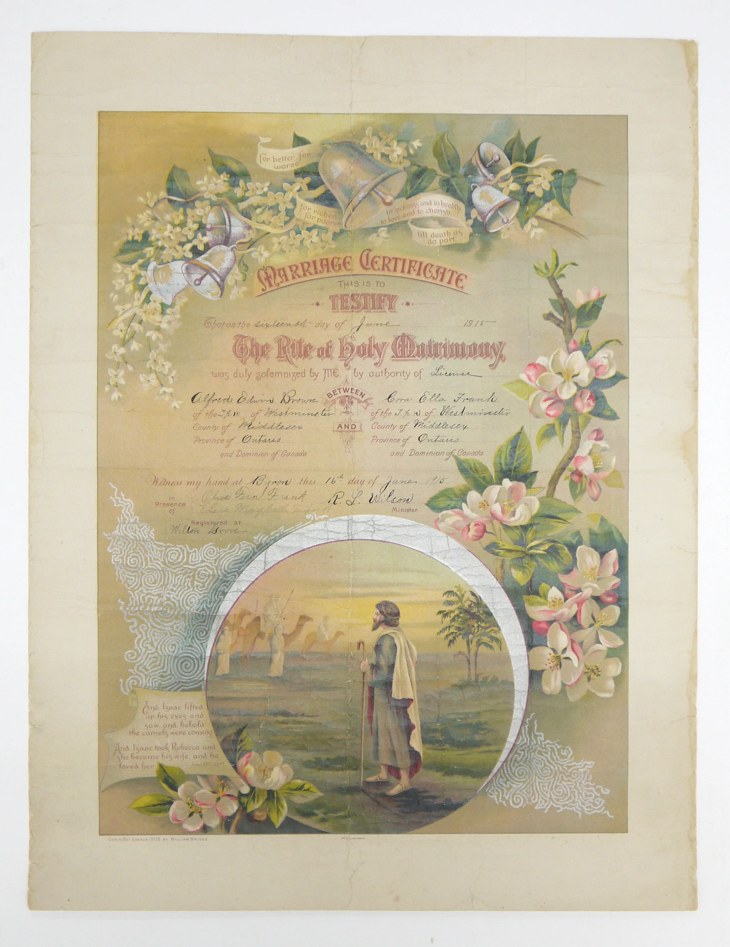 Marriage Certificate - After Conservation Treatment