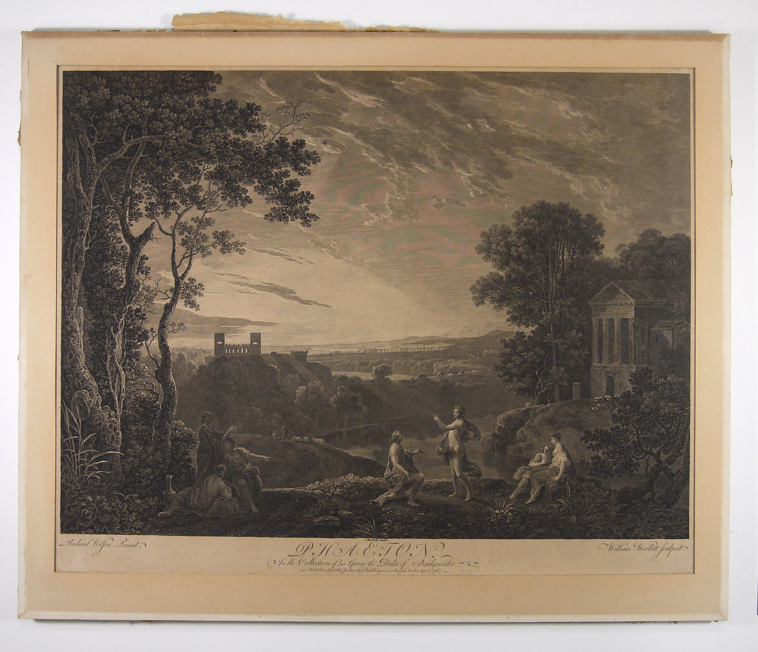 19th Century Engraving - Before Conservation Treatment