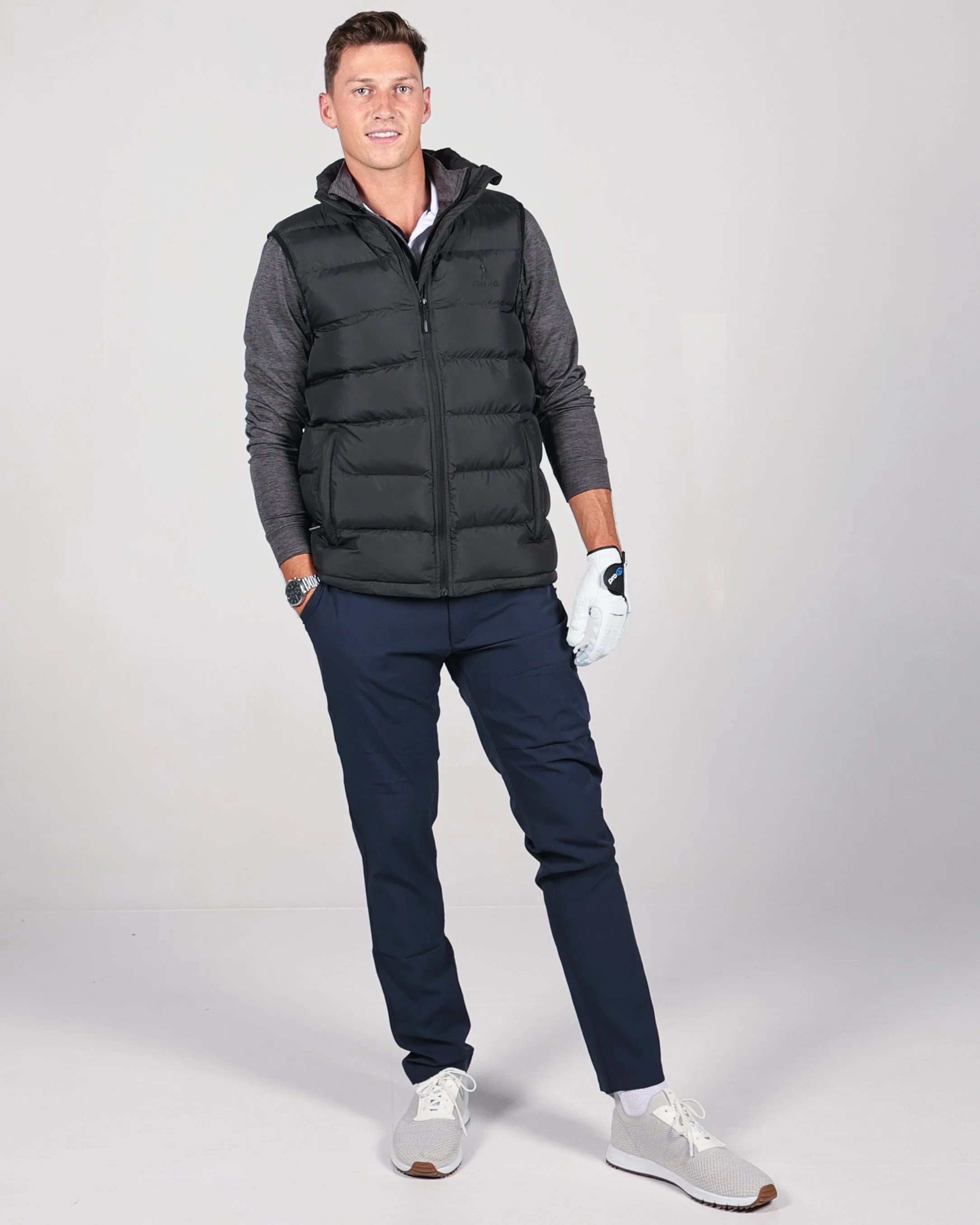Mens Hybrid Puffer Vest - Black 