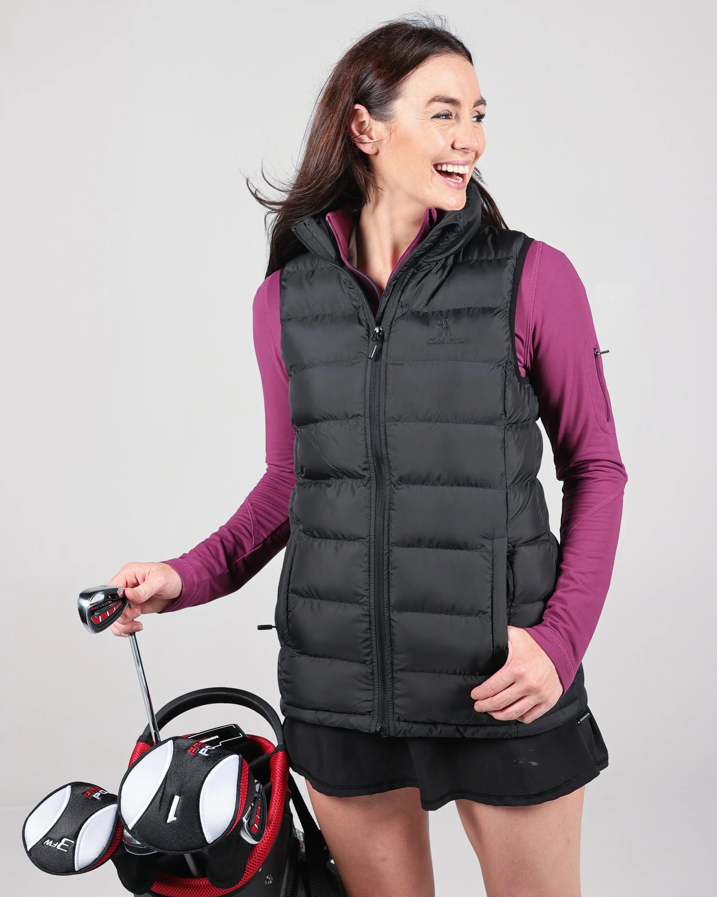 womens navy puffer vest australia