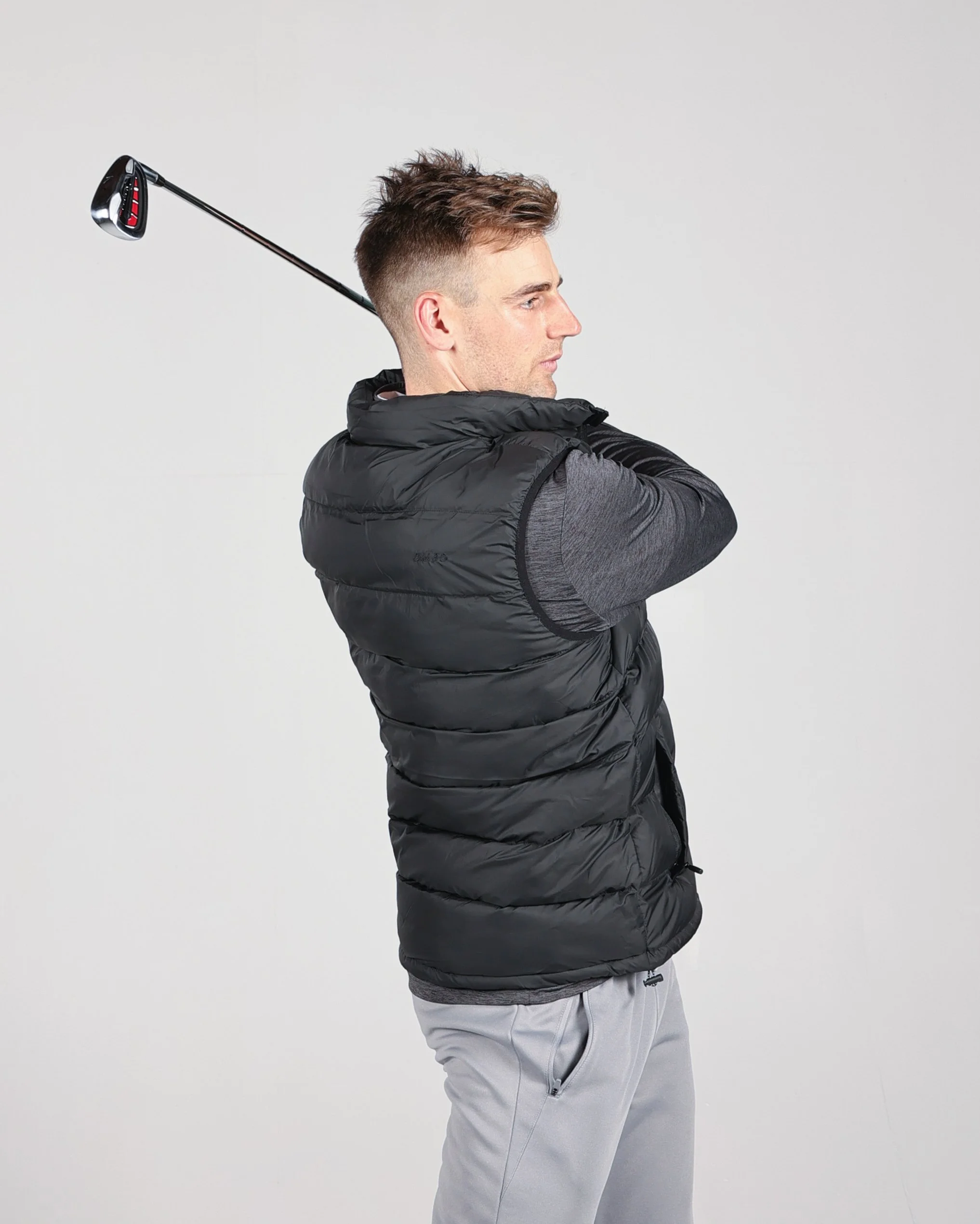 Mens Hybrid Puffer Vest - Black 