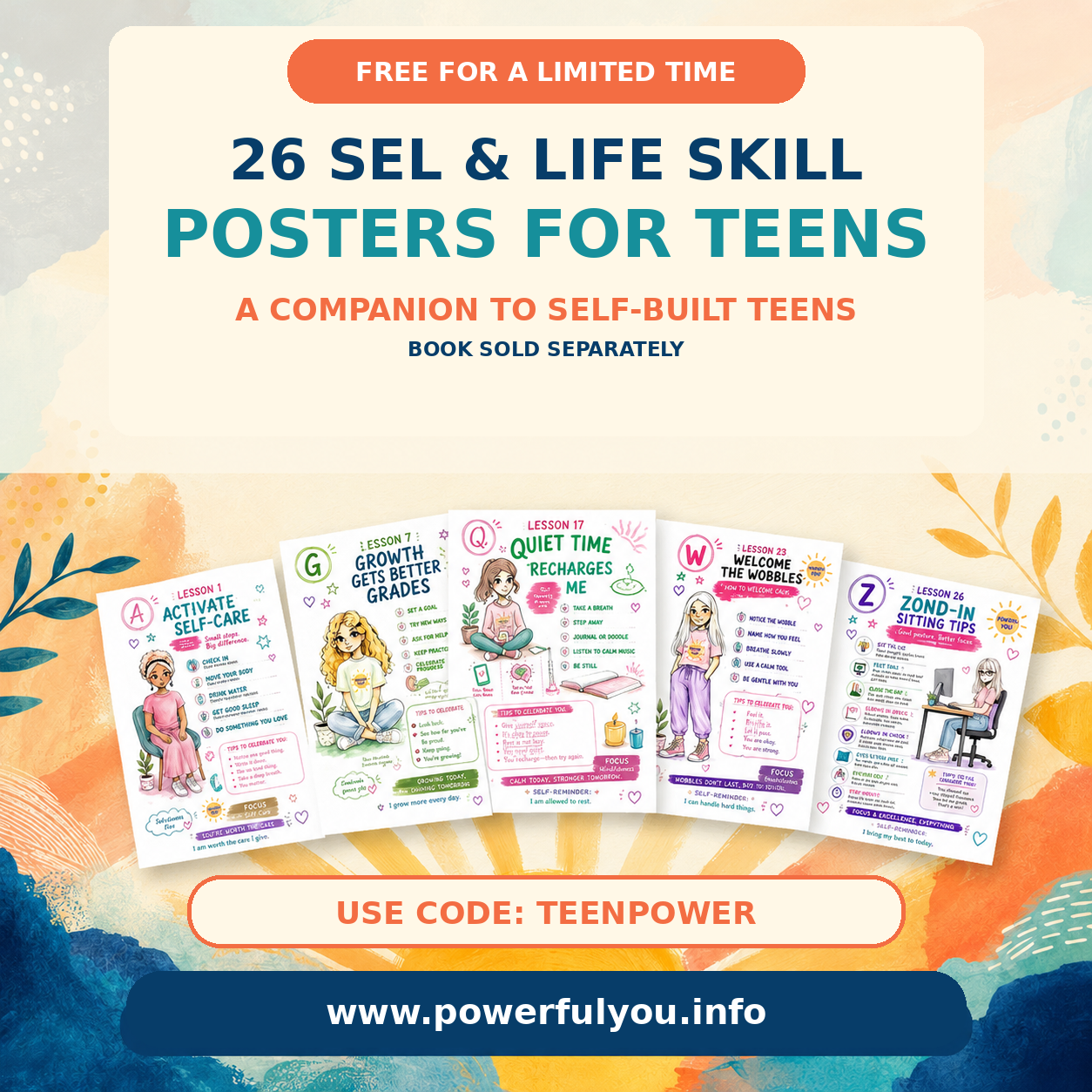 A Free Gift: 26 Printable SEL &amp; Life Skill Posters for Teens