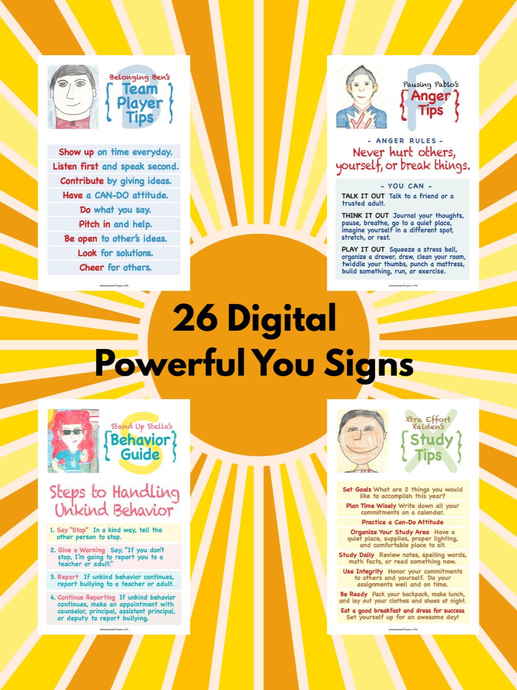 DIGITAL Classroom Skill Signs (Grades 2 +)