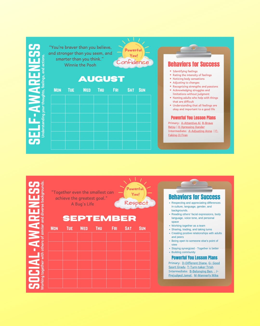 FREE Annual SEL Calendar (Code: Calendar)