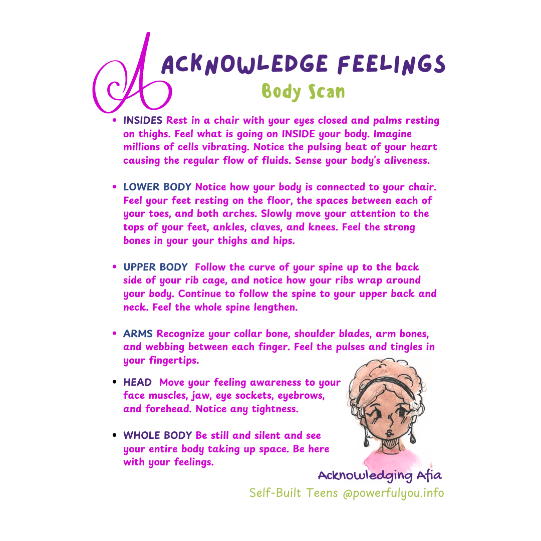 Self Built Teens Lesson A: Acknowledge Feelings — POWERFUL YOU
