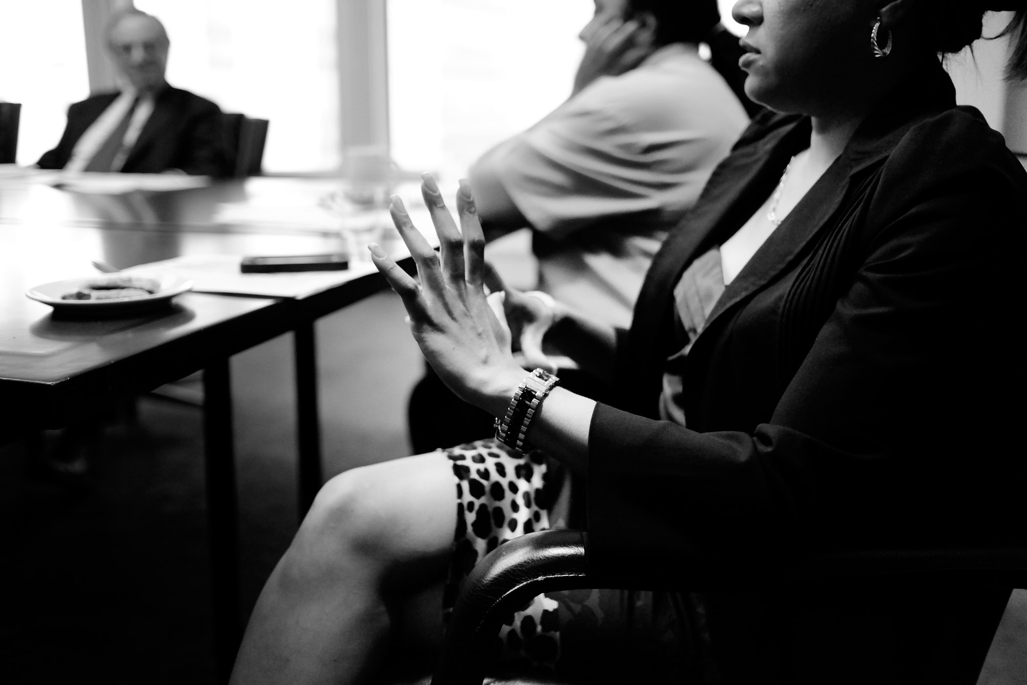 Keila speaking to the Board of Directors of Healing Communities Network at their meeting in the offices of the law firm Simpson Thatcher & Bartlett. New York City (2014)