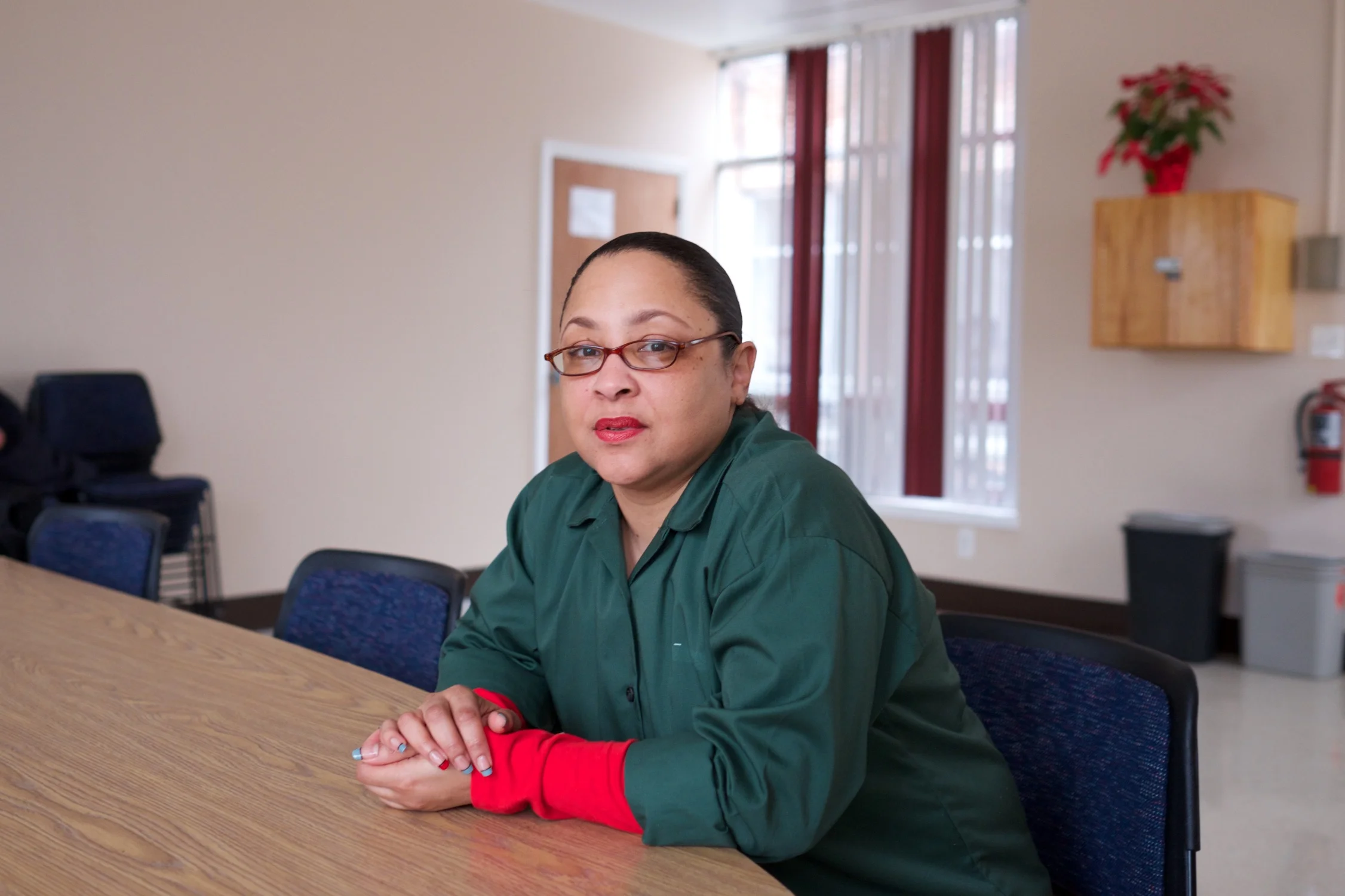Claude, 44, shortly before her release, after spending 25 years in prison.