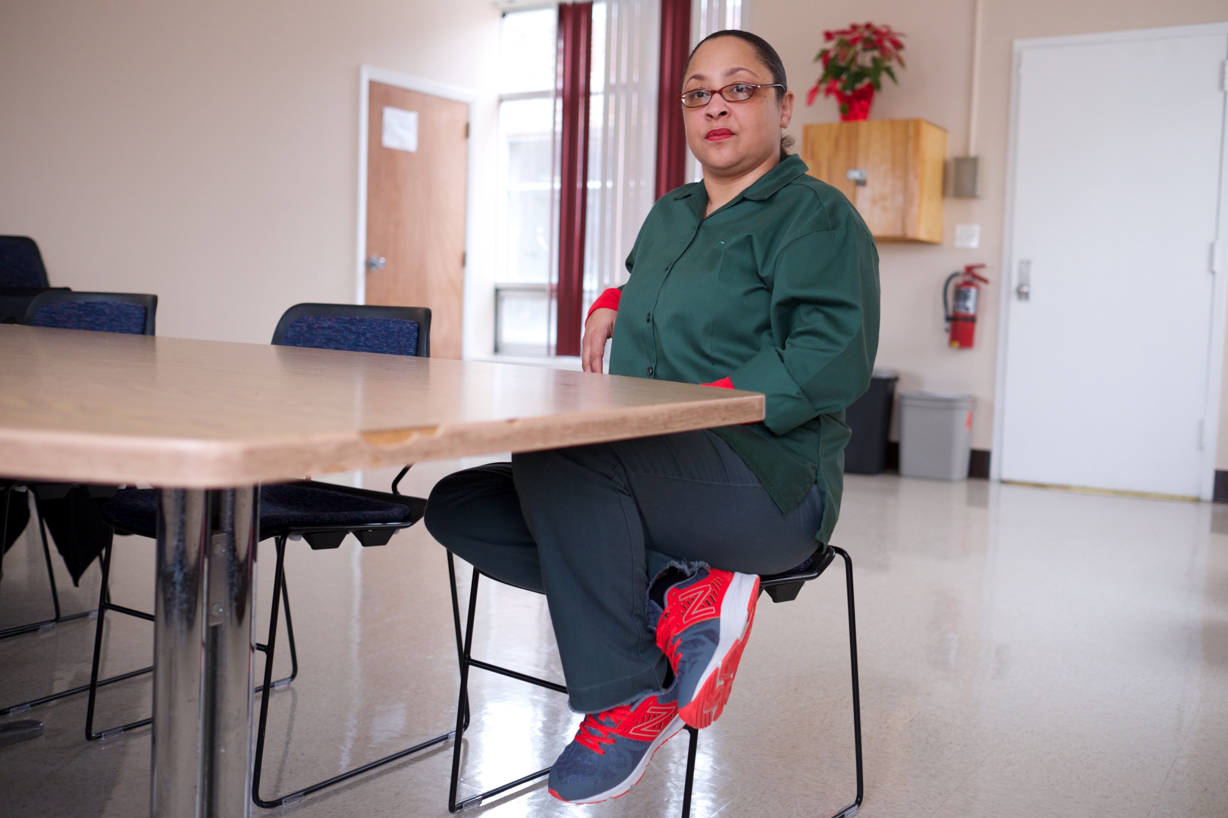 Portrait of Claude, age 44, six weeks before her release from prison after serving 25 years. Bedford Hills Correctional Facility, Bedford Hills, NY (2016)