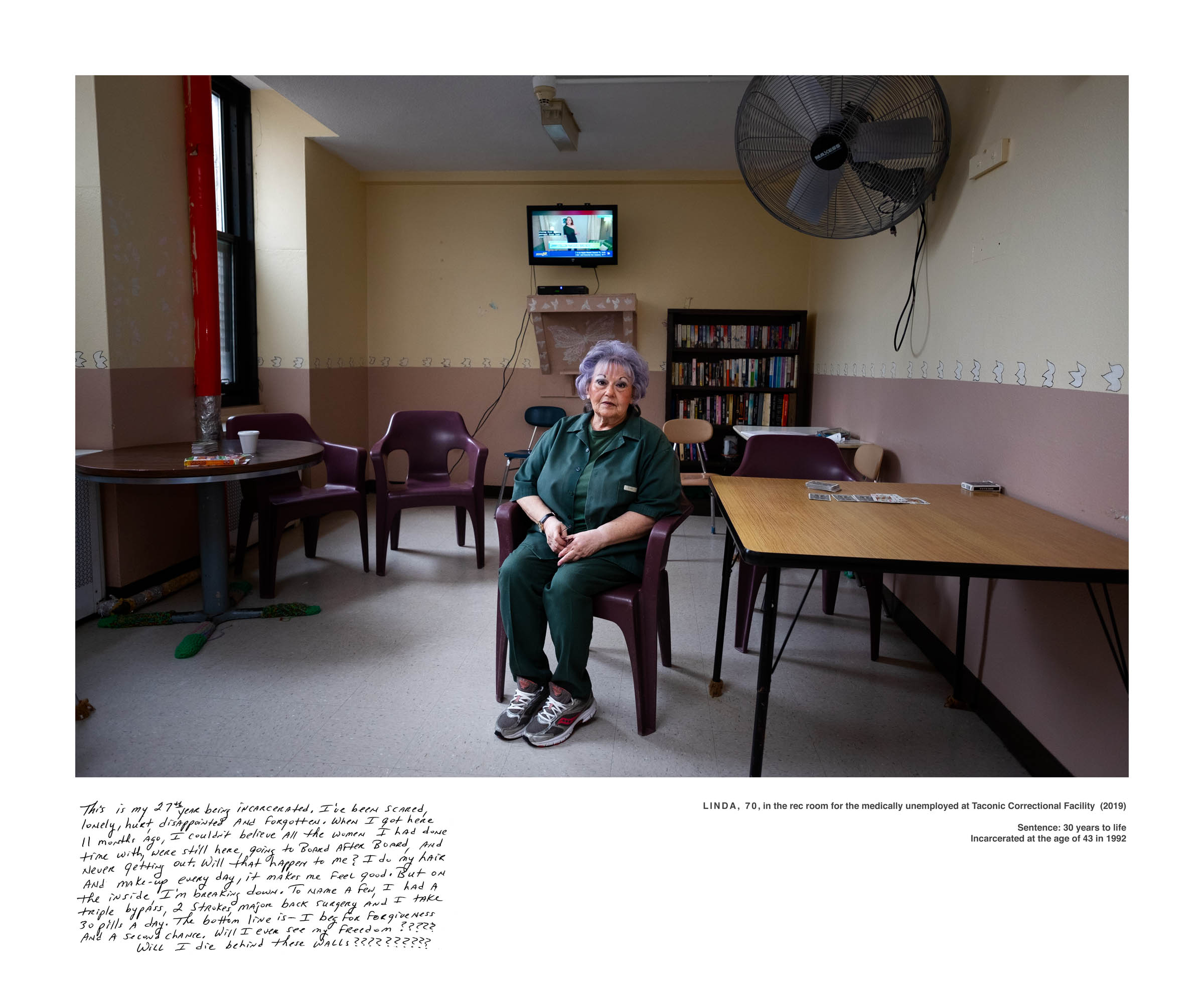 The women here are serving life sentences for homicide and were photographed in New York State prisons.