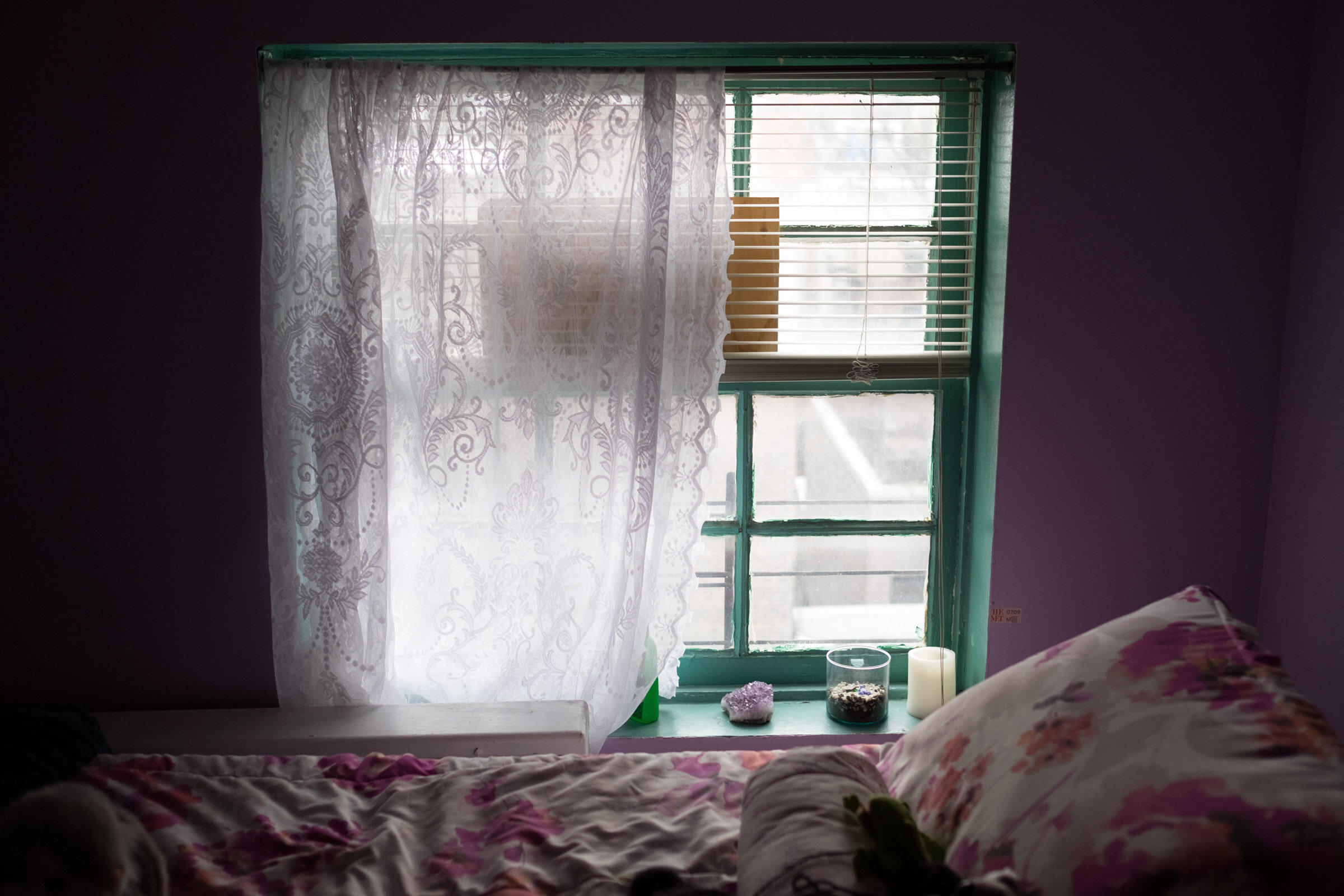   Karen’s bedroom at the homeless shelter, six months after her arrival. East Village, NY (December 17, 2017)  