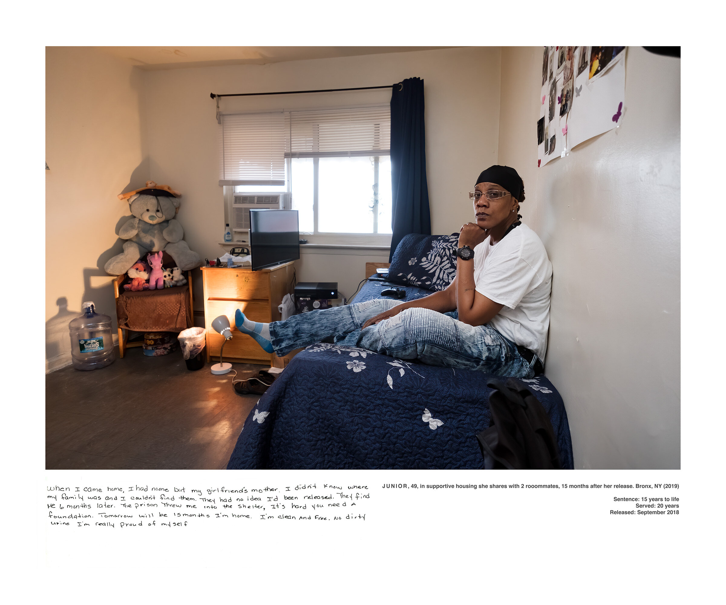 The Bedroom Project comprises 33  portraits of formerly incarcerated women, who spent anywhere from 14 to 37-1/2 years in prison.