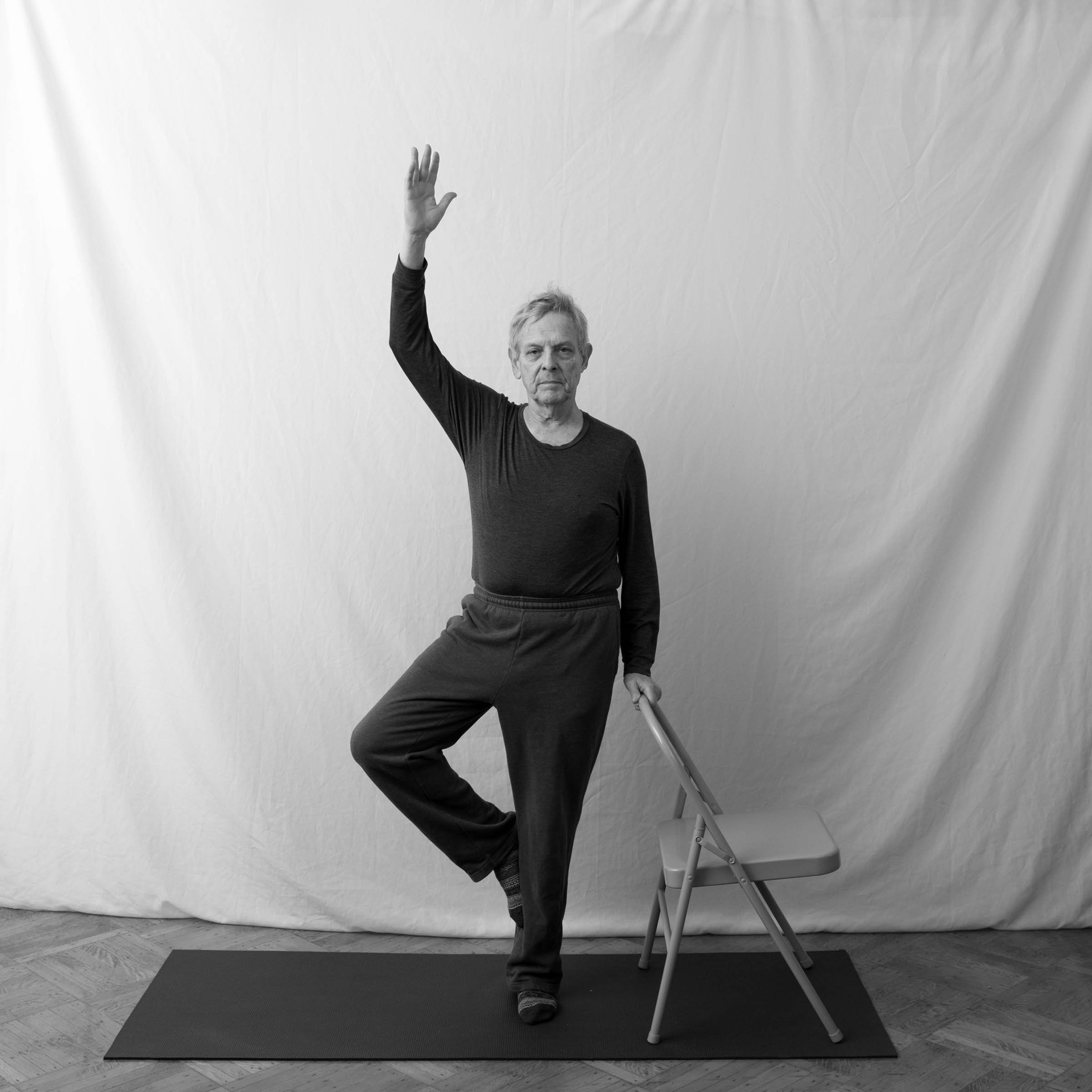 ARON, 76. Practicing yoga for 20 years.