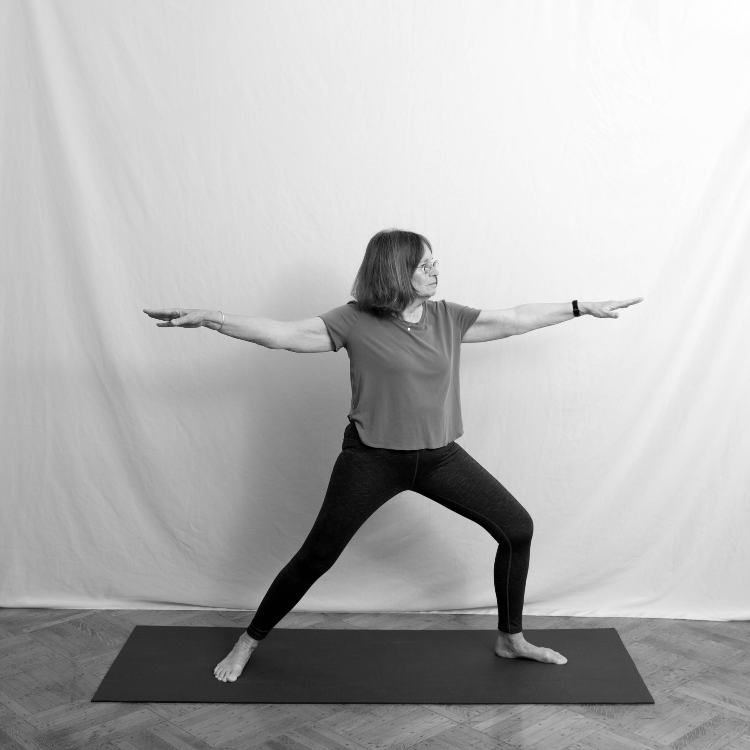 LAURENE, 75. Practicing yoga for 20 years.