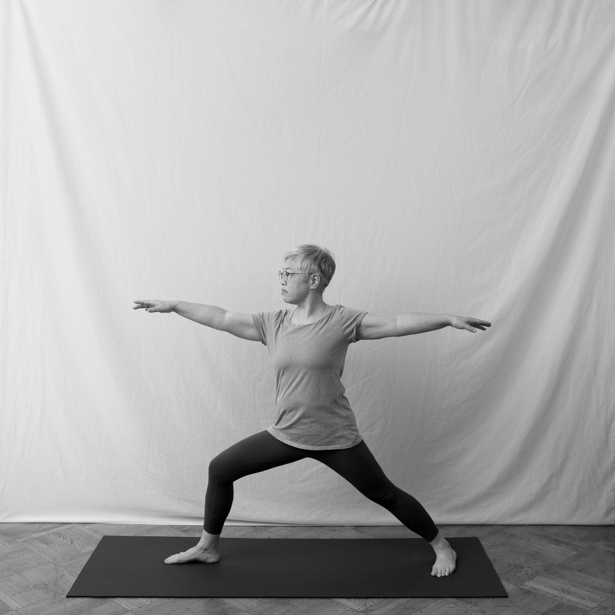 SUSAN, 68. Practicing yoga off and on for 8 years.