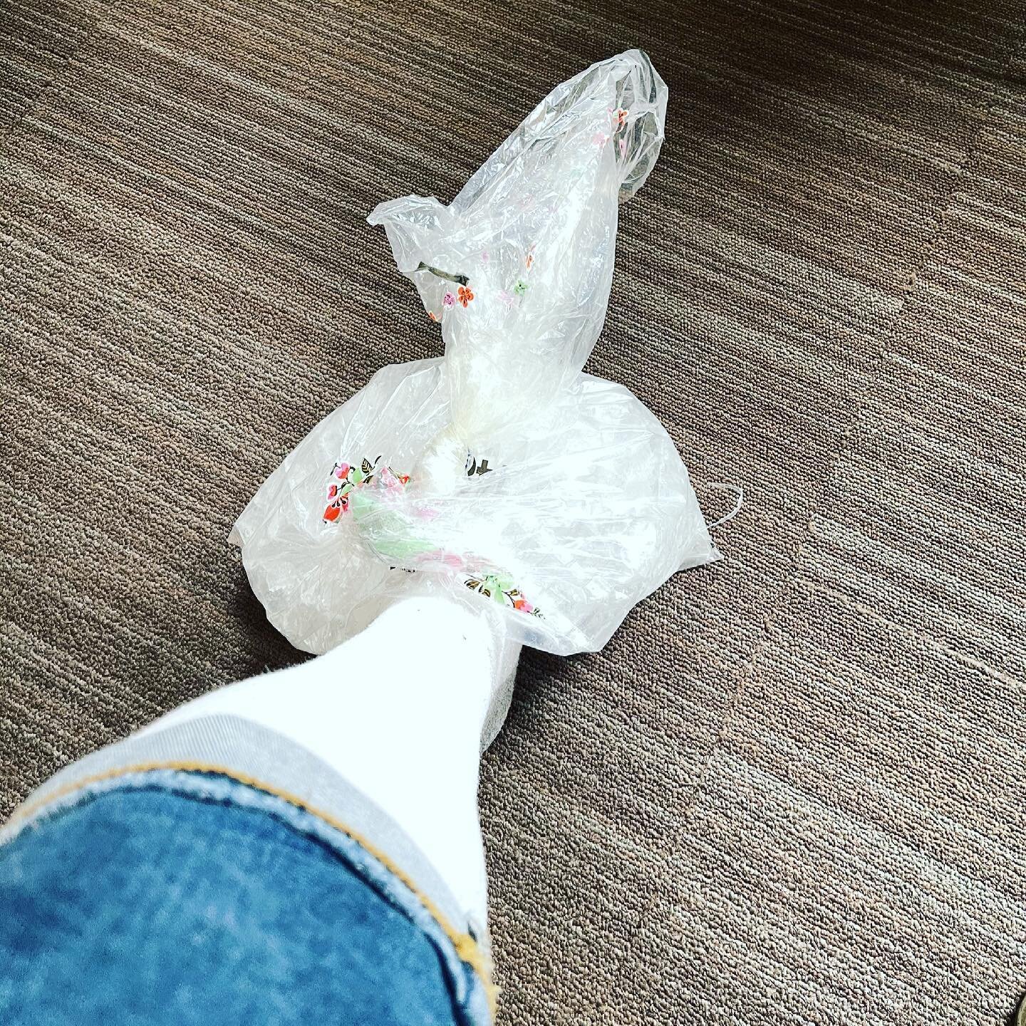 Icing my left foot at work, because it just randomly decided to give me level-ten pain all day and rob me of my ability to, like, walk and stuff. #thisis40