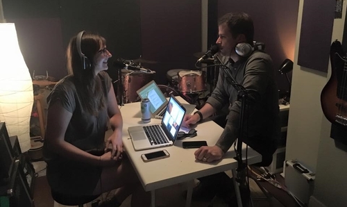 In the studio with Rhiannon and Mathis