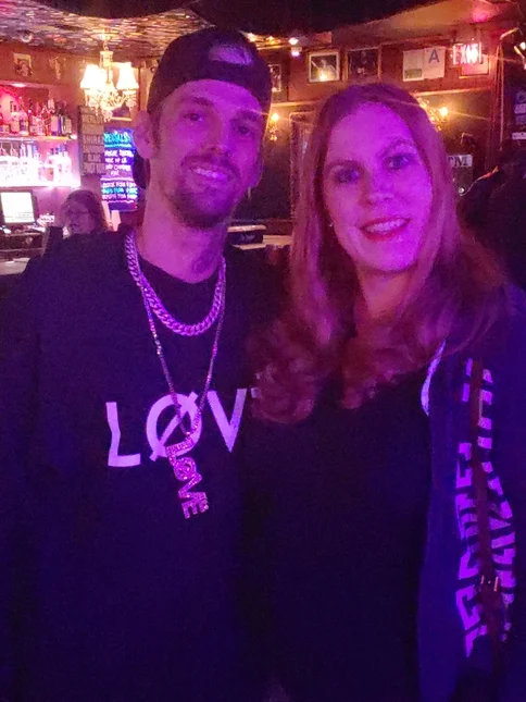 Me and AC after soundcheck. I didn’t have time to put the camera on flash mode.