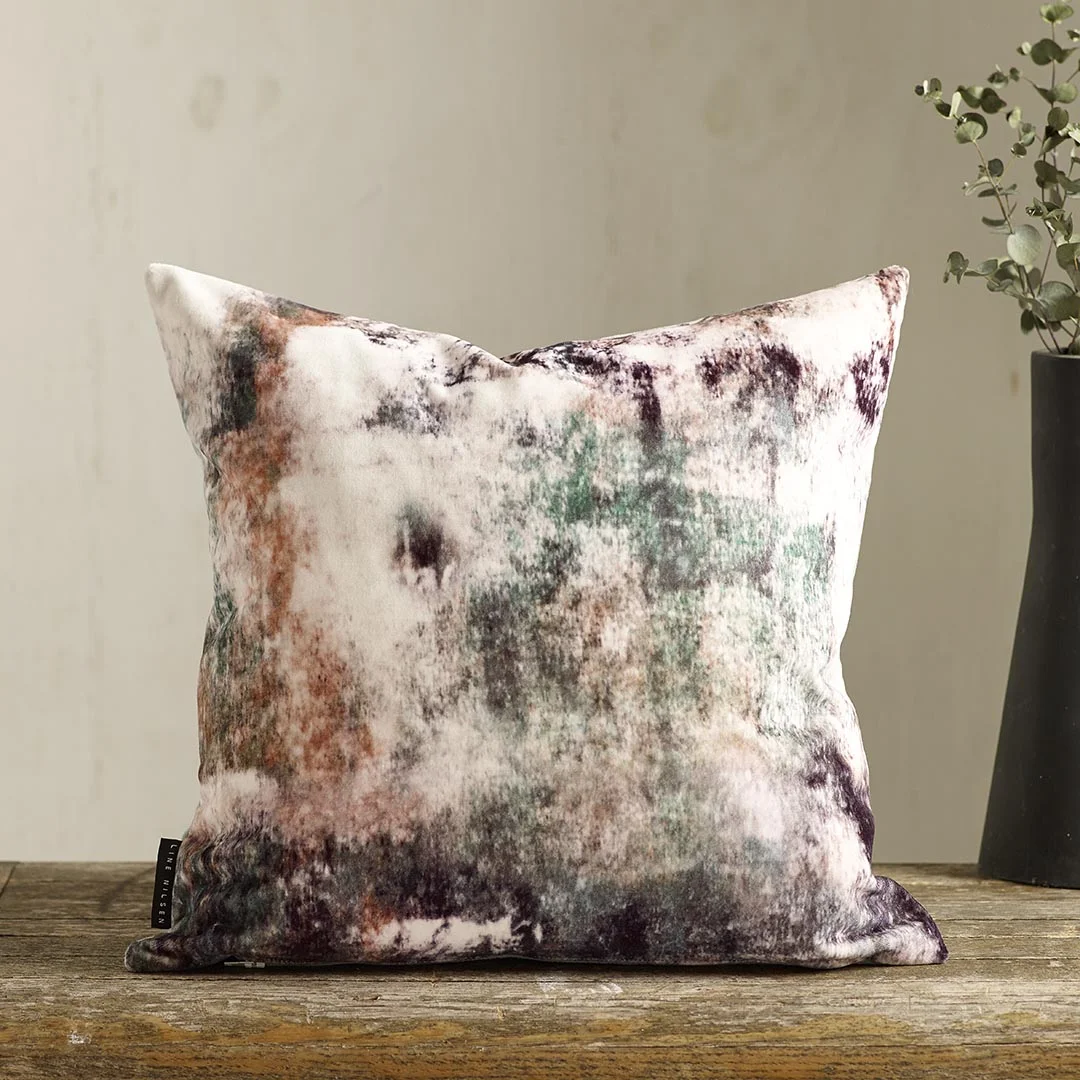 EDEN Velvet - Designed by Line Nilsen. Printed in England, made in Nottingham, duck feather insert Available in more colours and also as silk satin. 