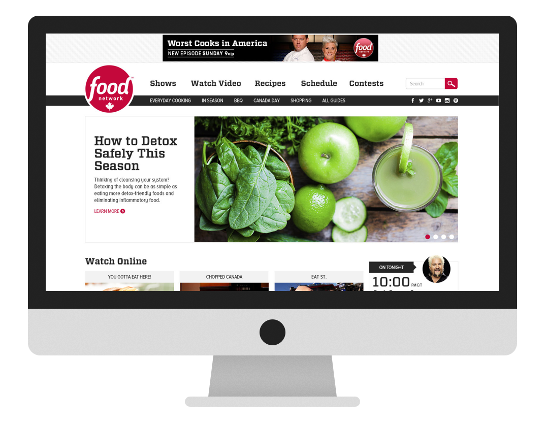   MY ROLE: ART DIRECTION + DESIGN   As Art Director and Designer, I was responsible for Art Direction and Designs for several Food Network Canada Projects and became a FNC brand design advocate that guided designs and experiences for the brand to ens
