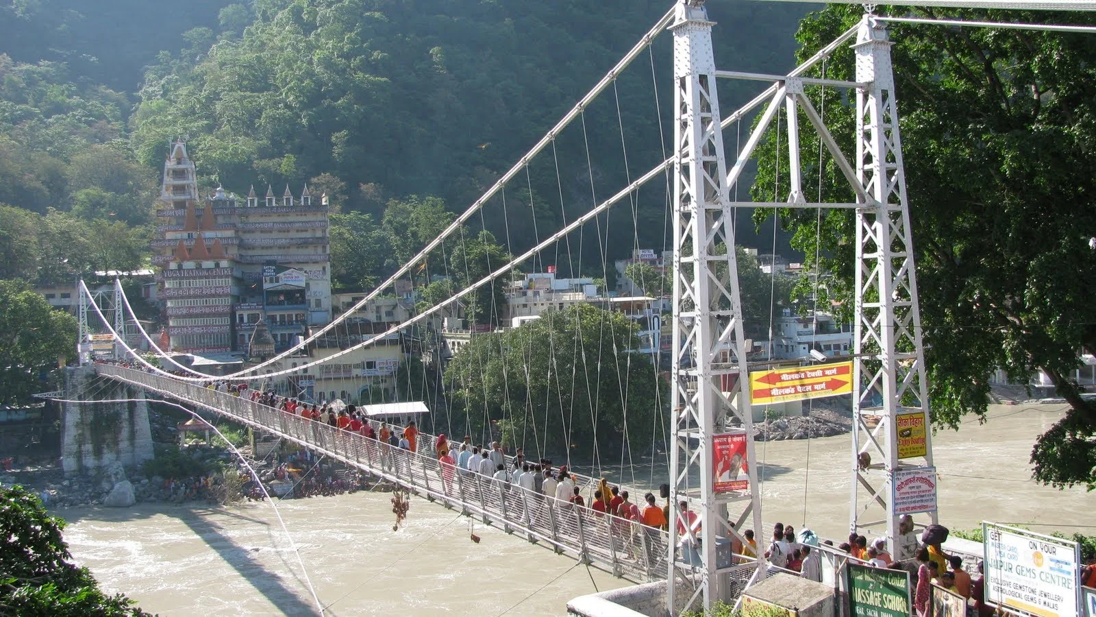 The famous bridge in Rishikesh, India - Lakshman Jhula