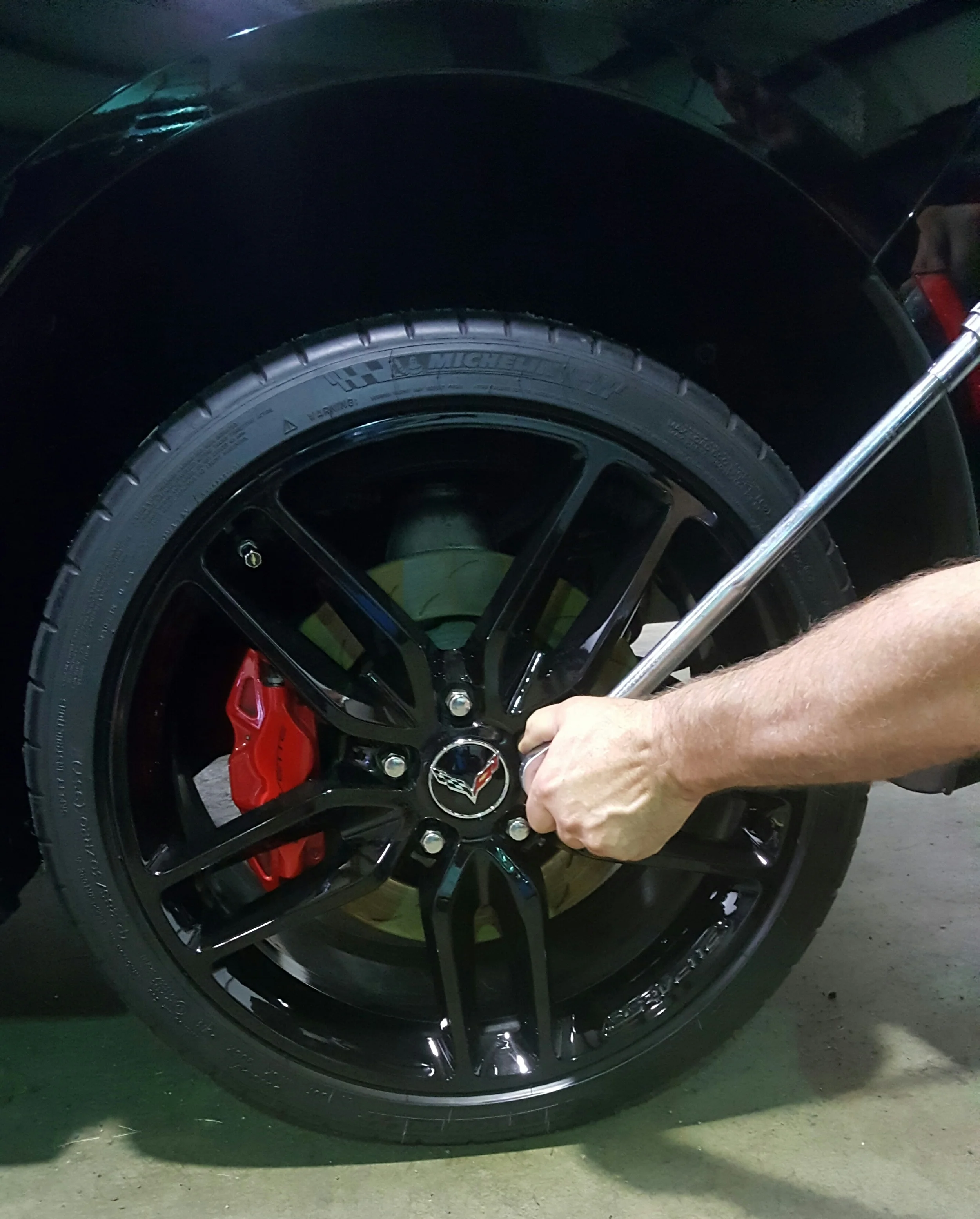 Every single wheel that is removed at Ace's Automotive Complete Auto Care is hand torqued to factory specs to insure there are no future problems such as brake rotor warping or lug stud or nut thread damage. 