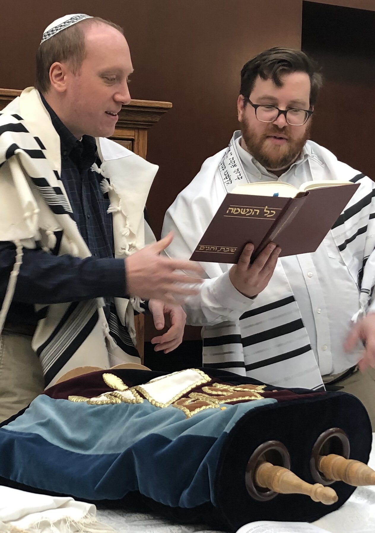Torah Service Adam Mitz Gabbai and Cantor Josh.jpg
