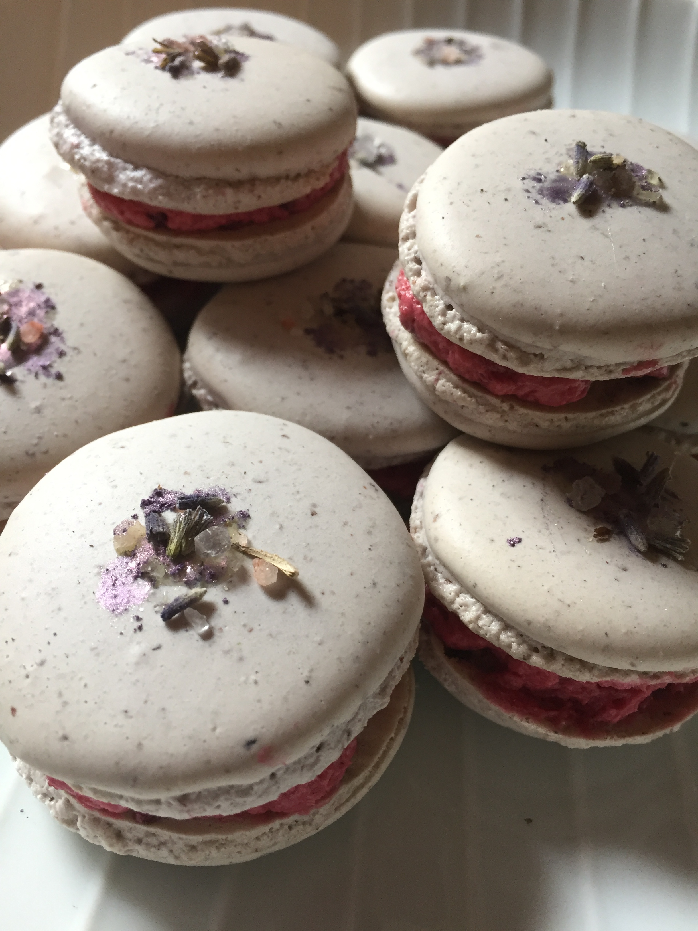 Viewing Party -Lavender Black berry macarons.JPG