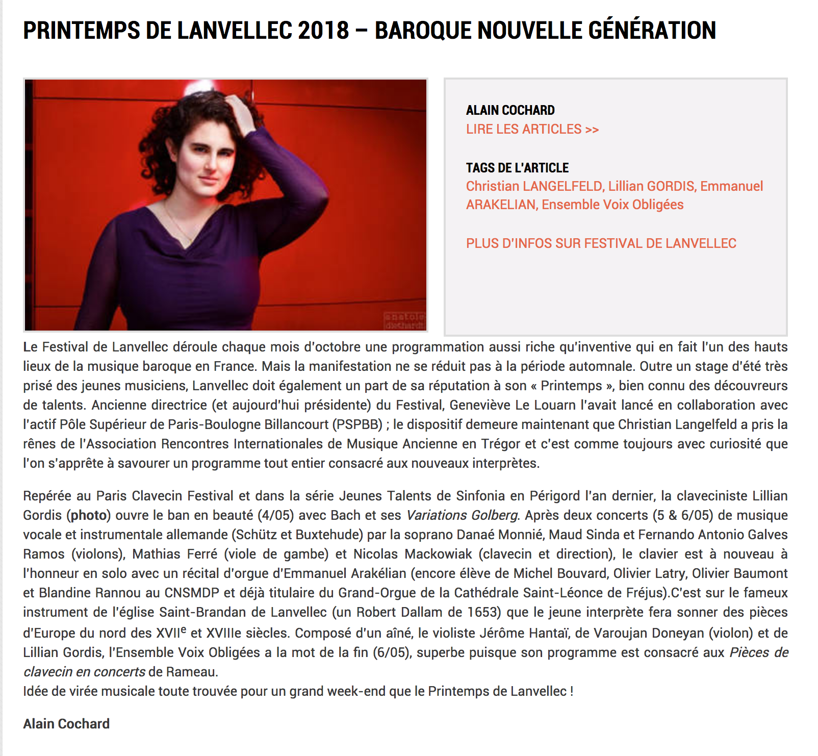 Printemps de Lanvellec 2018 – Baroque nouvelle génération