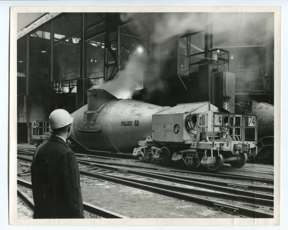 1960 - Pollock hot metal car at J&L steel Pittsburgh works.